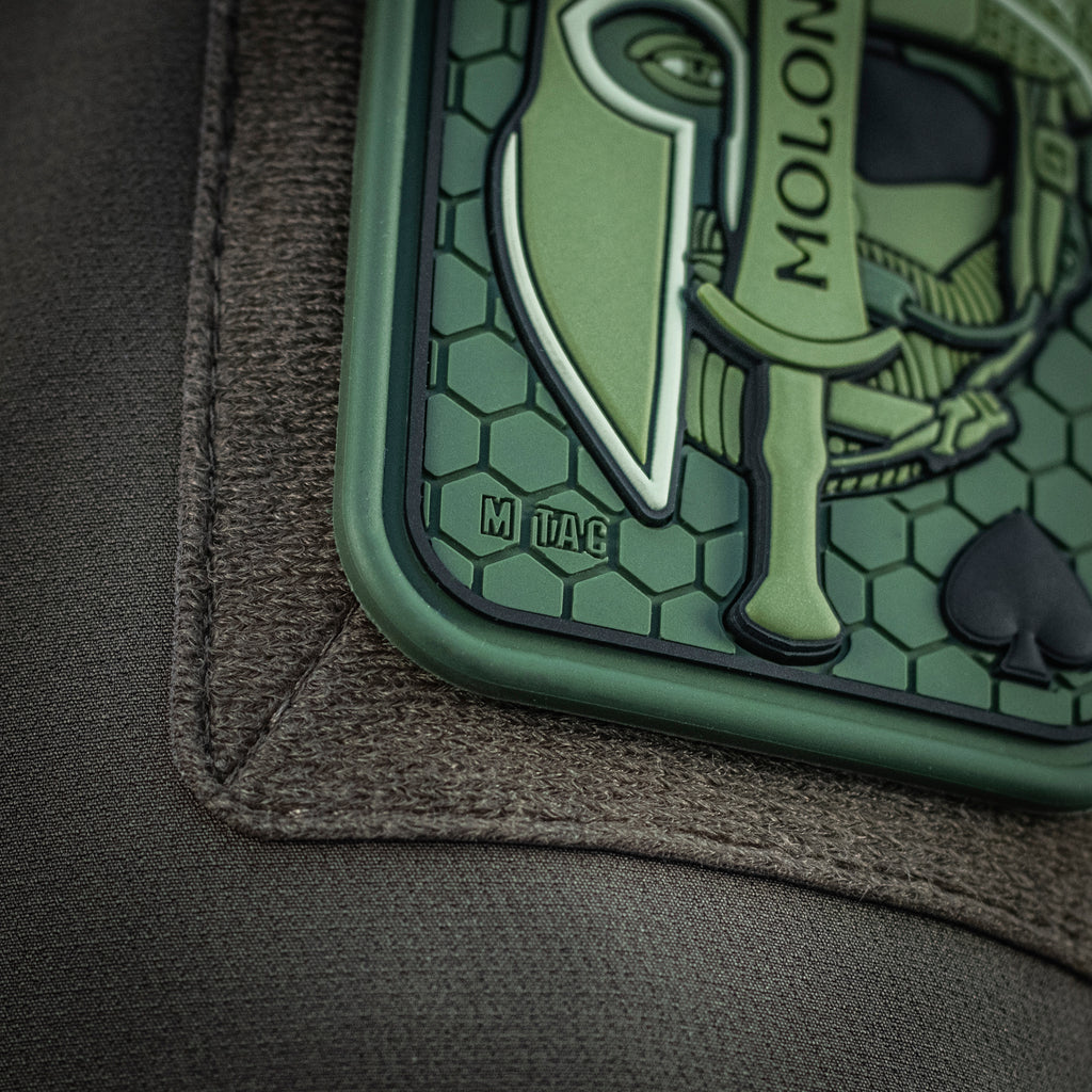 M-Tac нашивка Molon Labe Ace 3D ПВХ олива