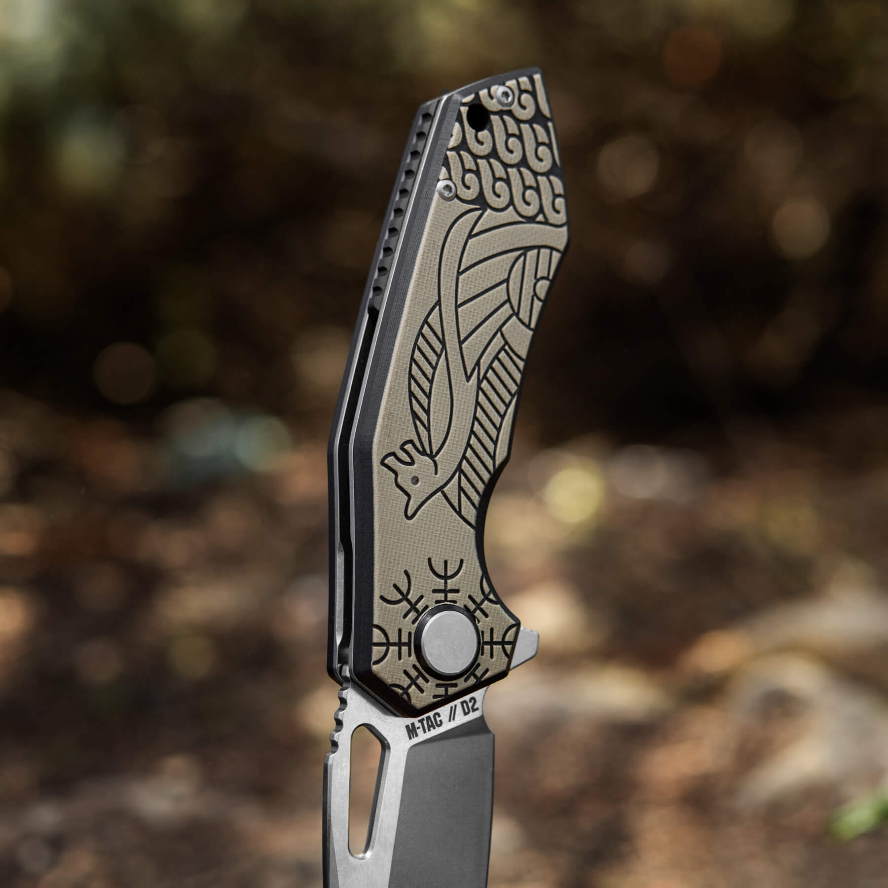 M-Tac ніж складний Type 12 Scandinavian Stonewash Black/Sand
