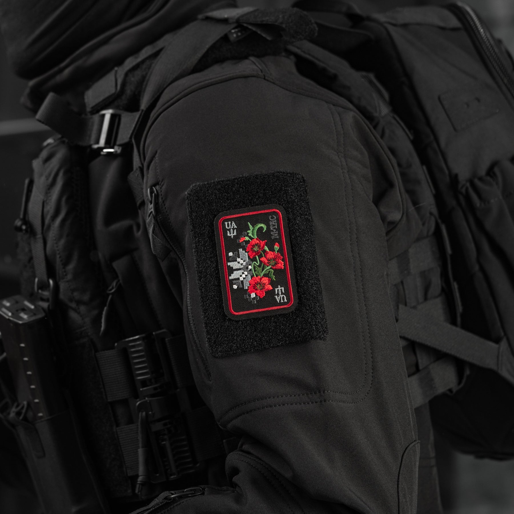 M-Tac нашивка Орнамент Мак (вишивка) Black/Red