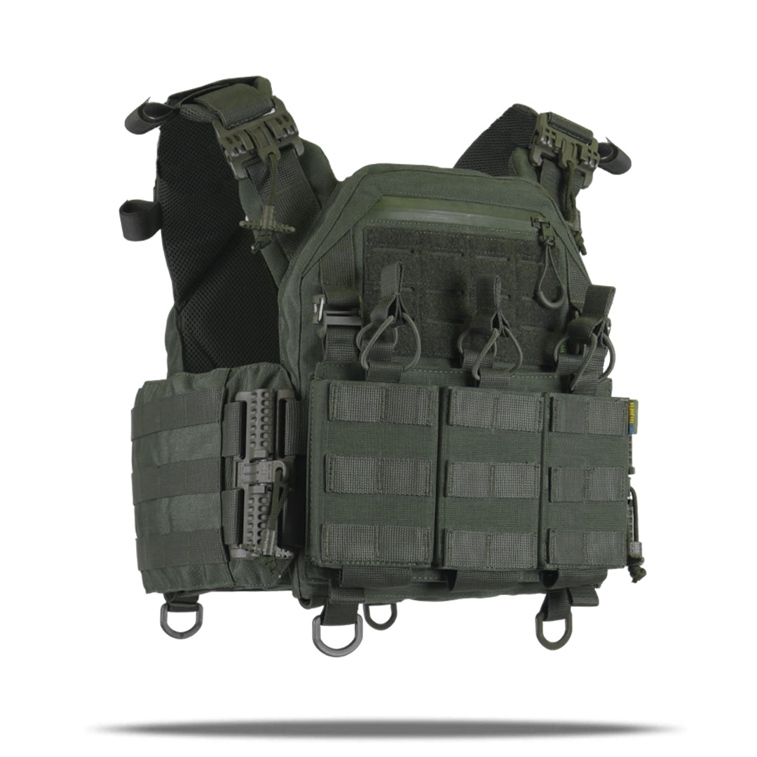 Плитоноска Kiborg GU Gen.2 + з'ємна панель для трьох магазинів Хакі