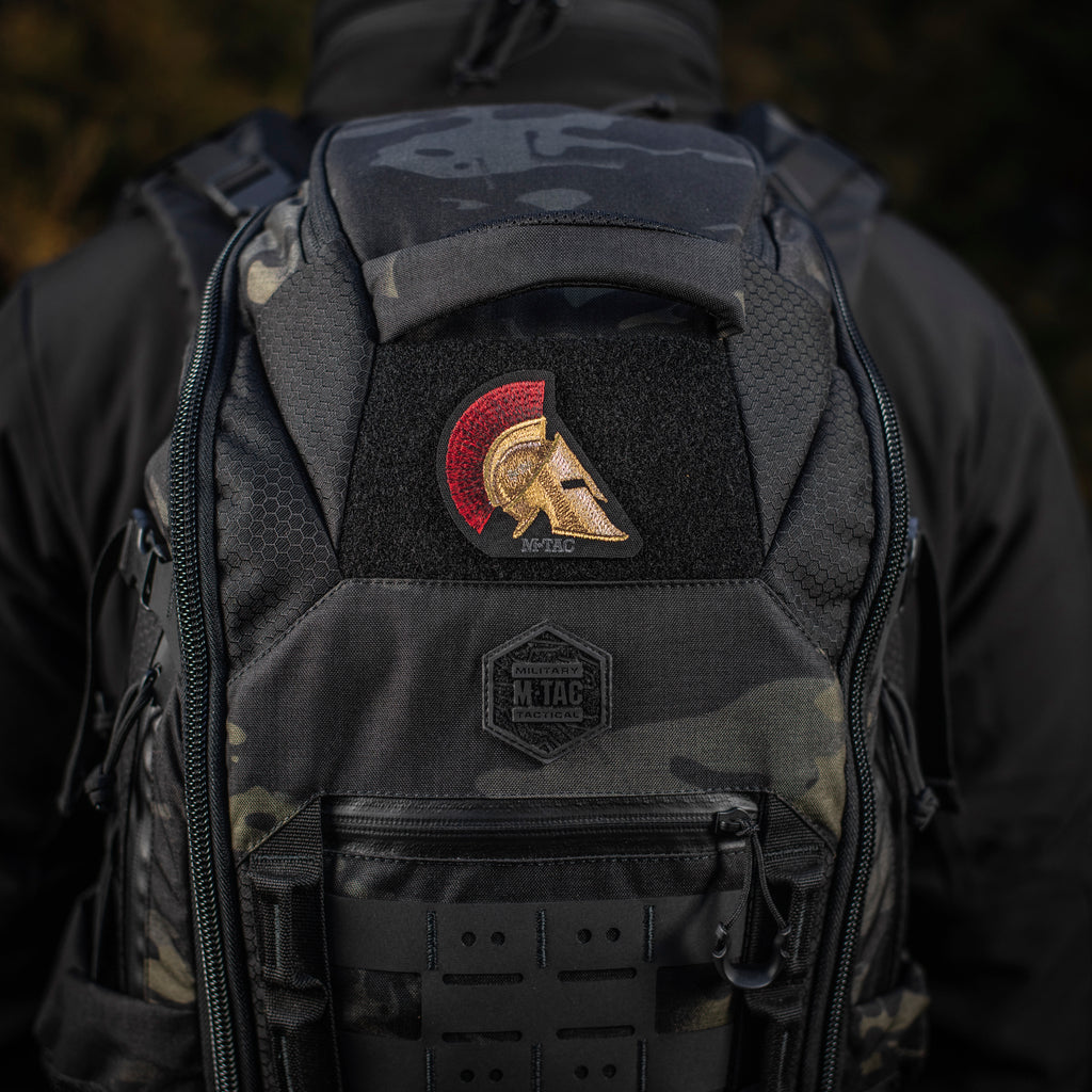 M-Tac нашивка Spartan Helmet (вишивка) Black