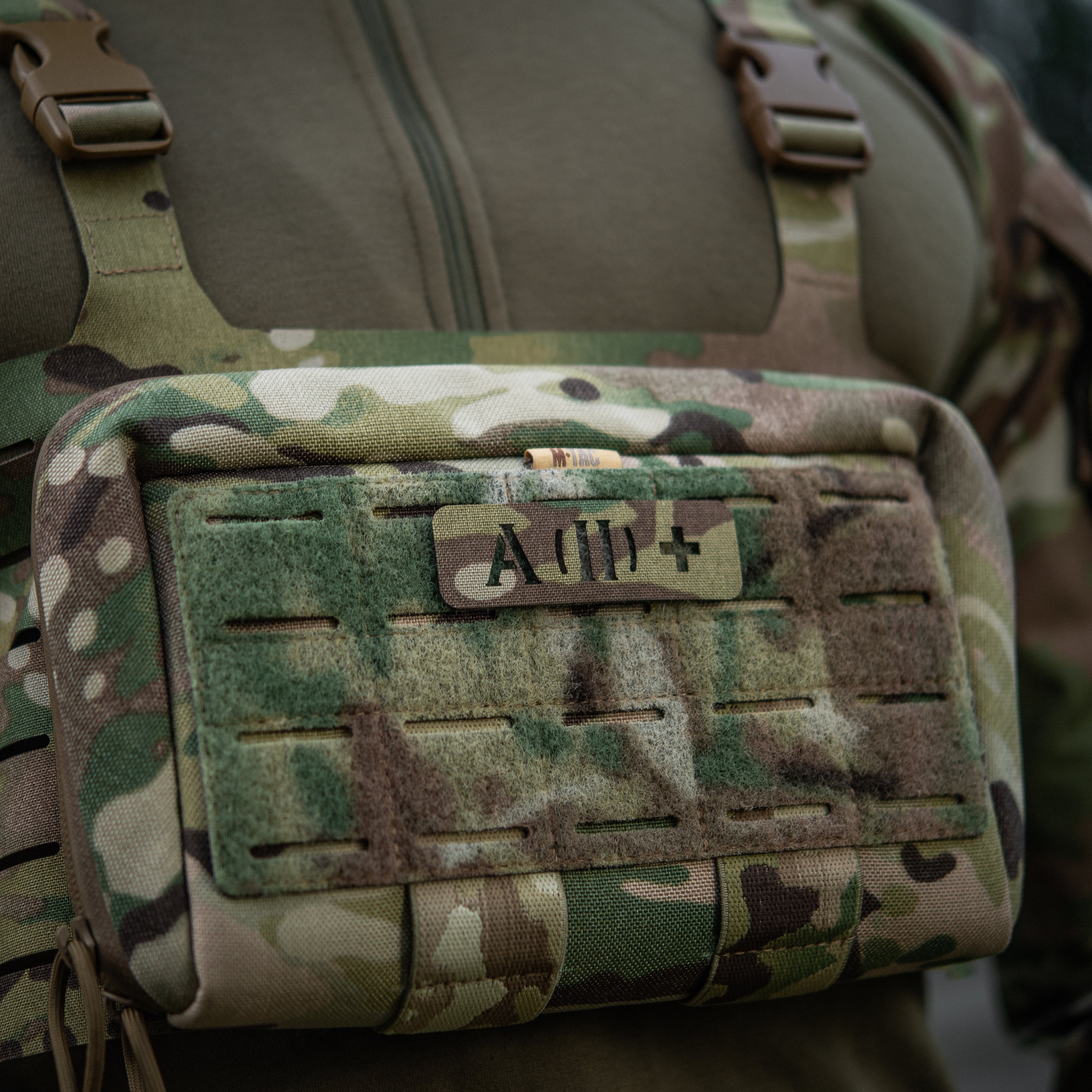 M-Tac нашивка група крові A (II) + наскрізна Laser Cut 25х80 Multicam