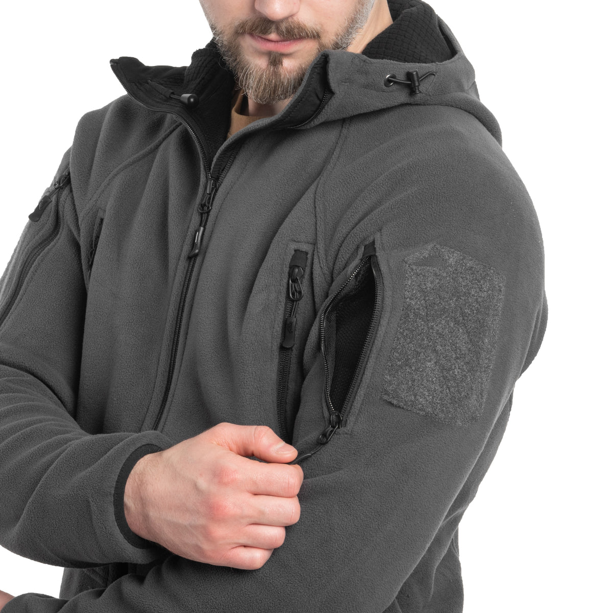 Флісова кофта Helikon-Tex Patriot Mk2 Hybrid Fleece - Shadow Grey/Black