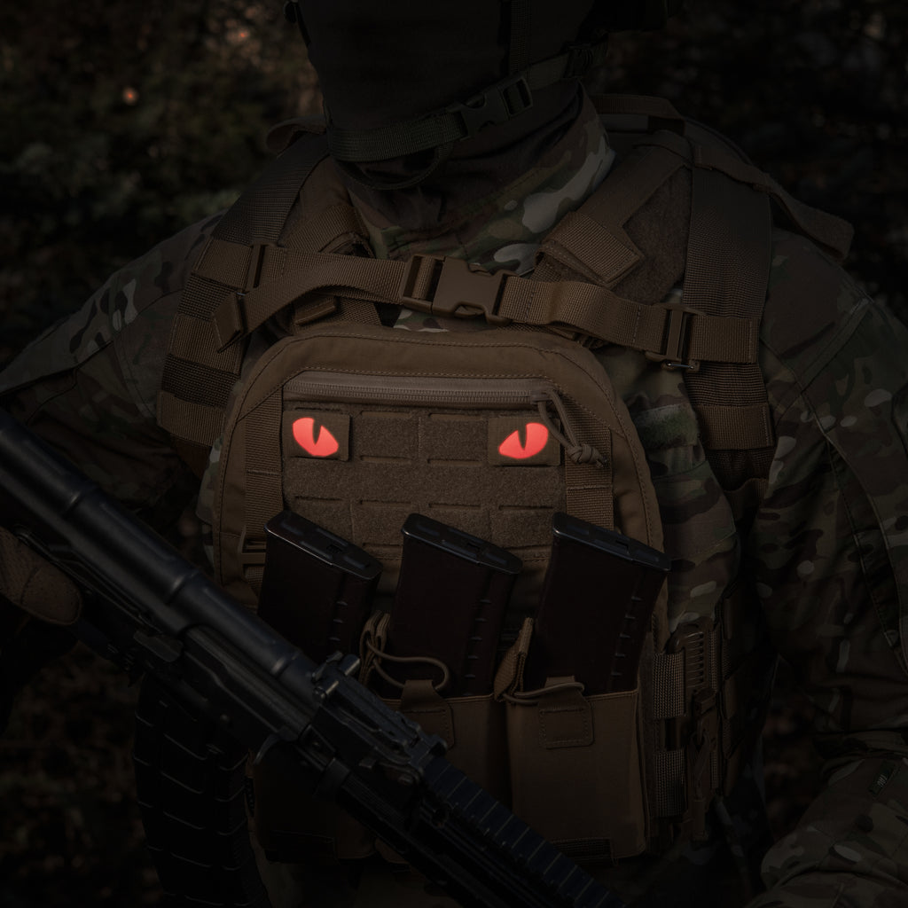 M-Tac нашивка Tiger Eyes Laser Cut (пара) Coyote/Red/GID