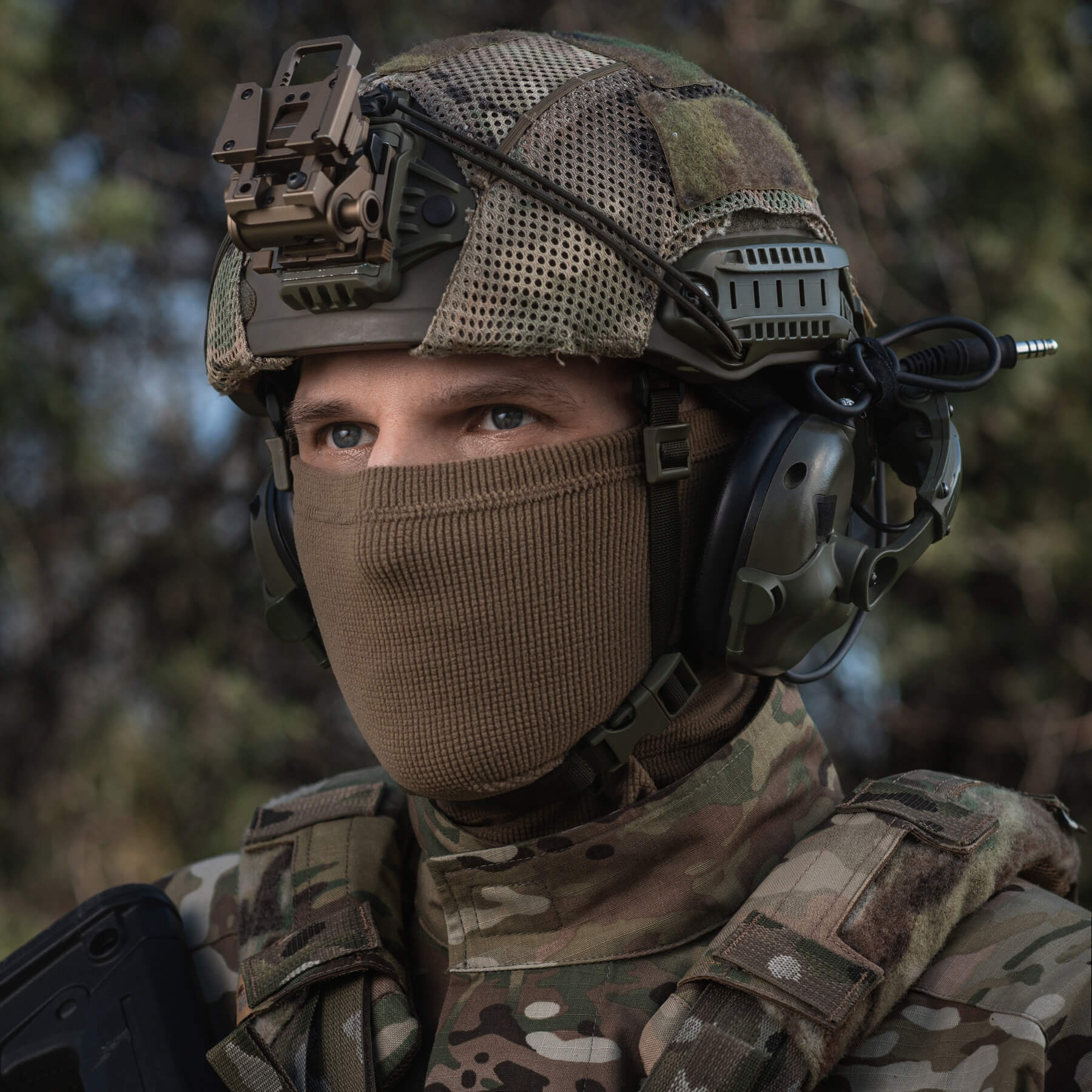 M-Tac шарф-труба анатомічний мікрофліс ріп-стоп Tan