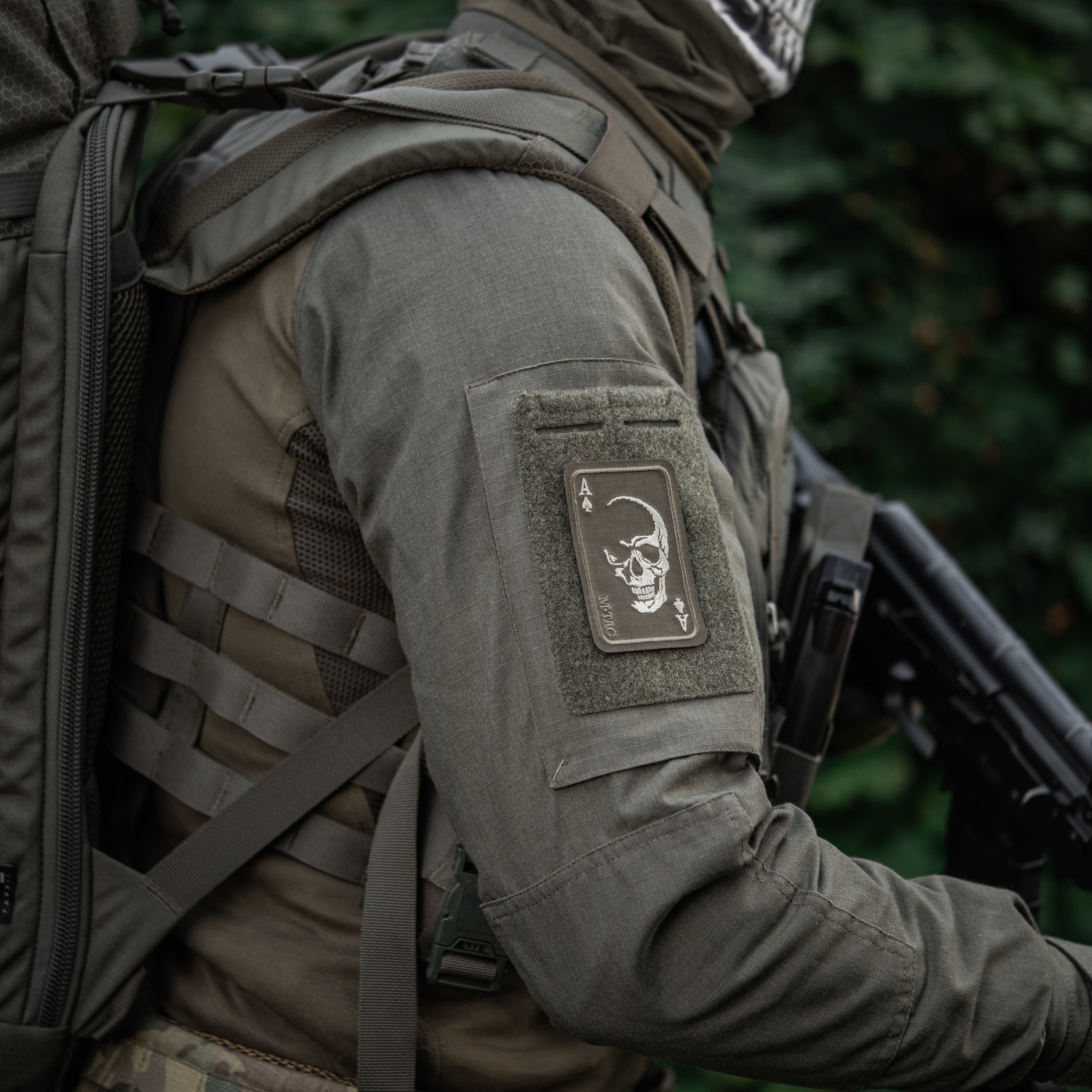 M-Tac нашивка Face of war (вишивка) Ranger Green
