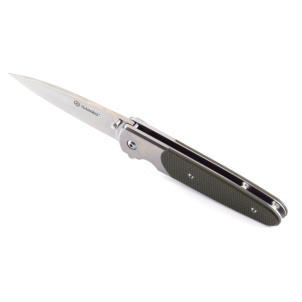 Ніж складаний туристичний Ganzo G743-2 (8.7 см) 440C шорсткий / G10 зелений