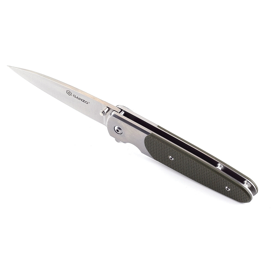 Ніж складаний туристичний Ganzo G743-2 (8.7 см) 440C шорсткий / G10 зелений