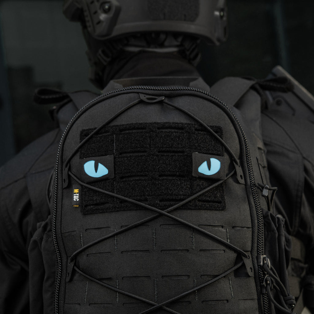 M-Tac нашивка Tiger Eyes Laser Cut (пара) Black/Blue/GID