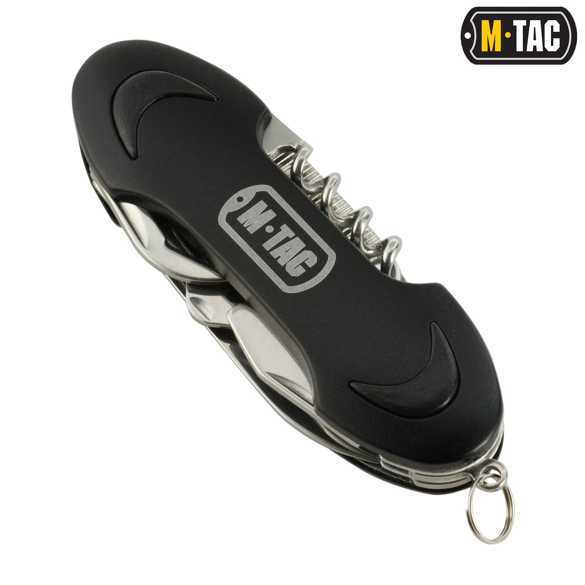 M-Tac ніж складний малий (7 інструм.) Steel/Black