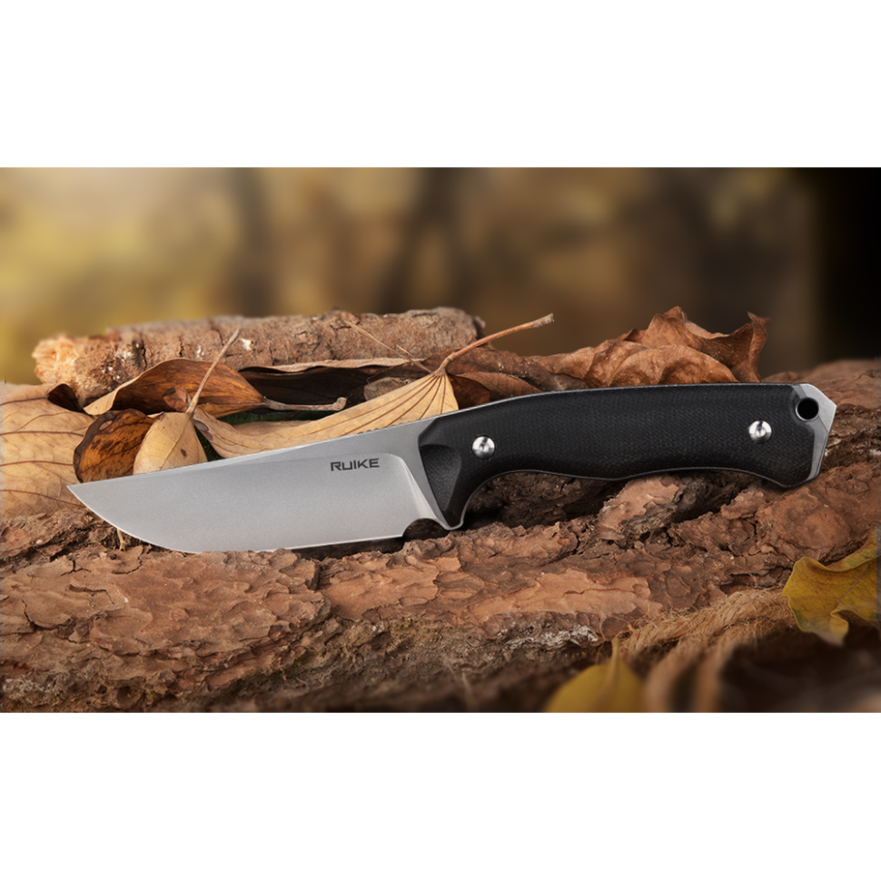 Ніж фіксований мисливський  Ruike F186-MB, (11.8 см) D2 / Micarta чорний