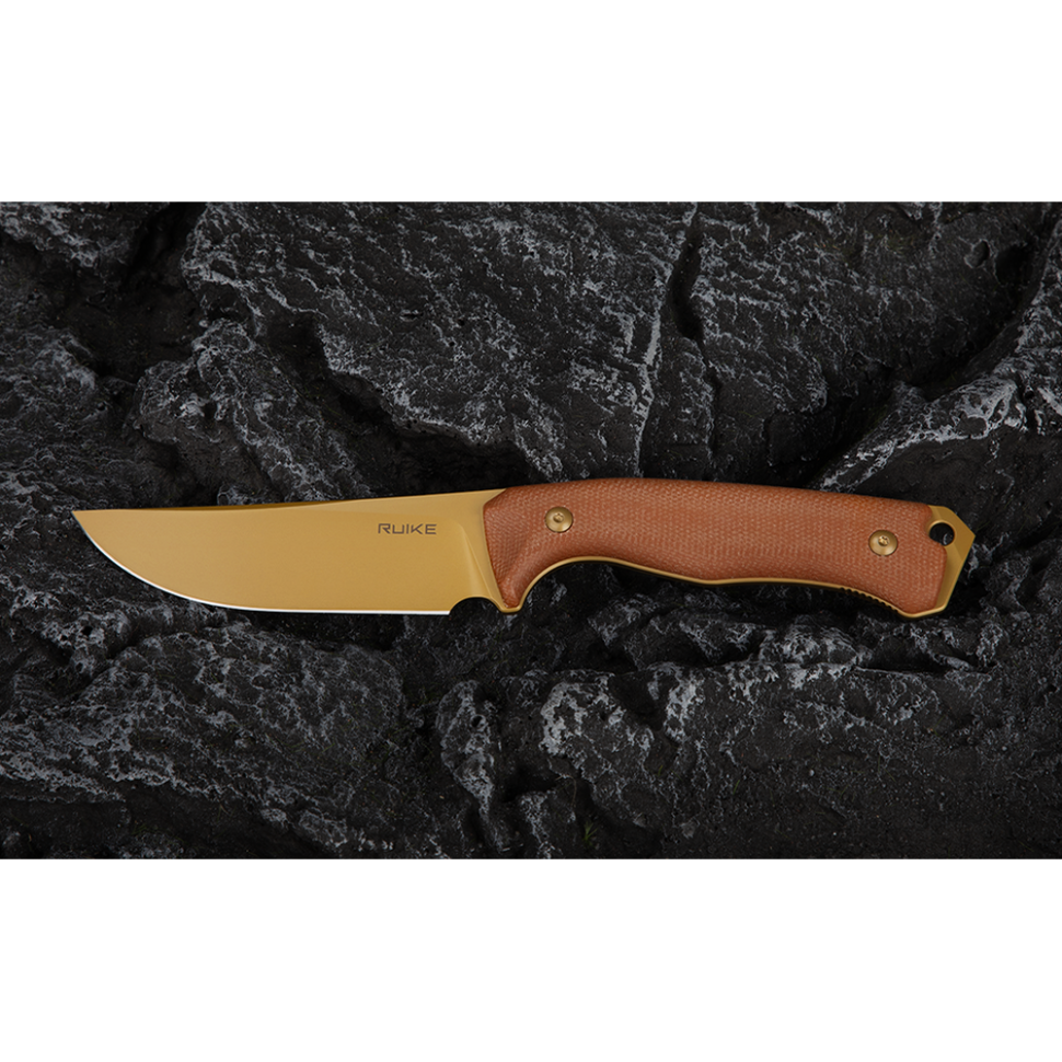 Ніж фіксований мисливський  Ruike F186-MN, (11.8 см) D2 / Micarta коричневий