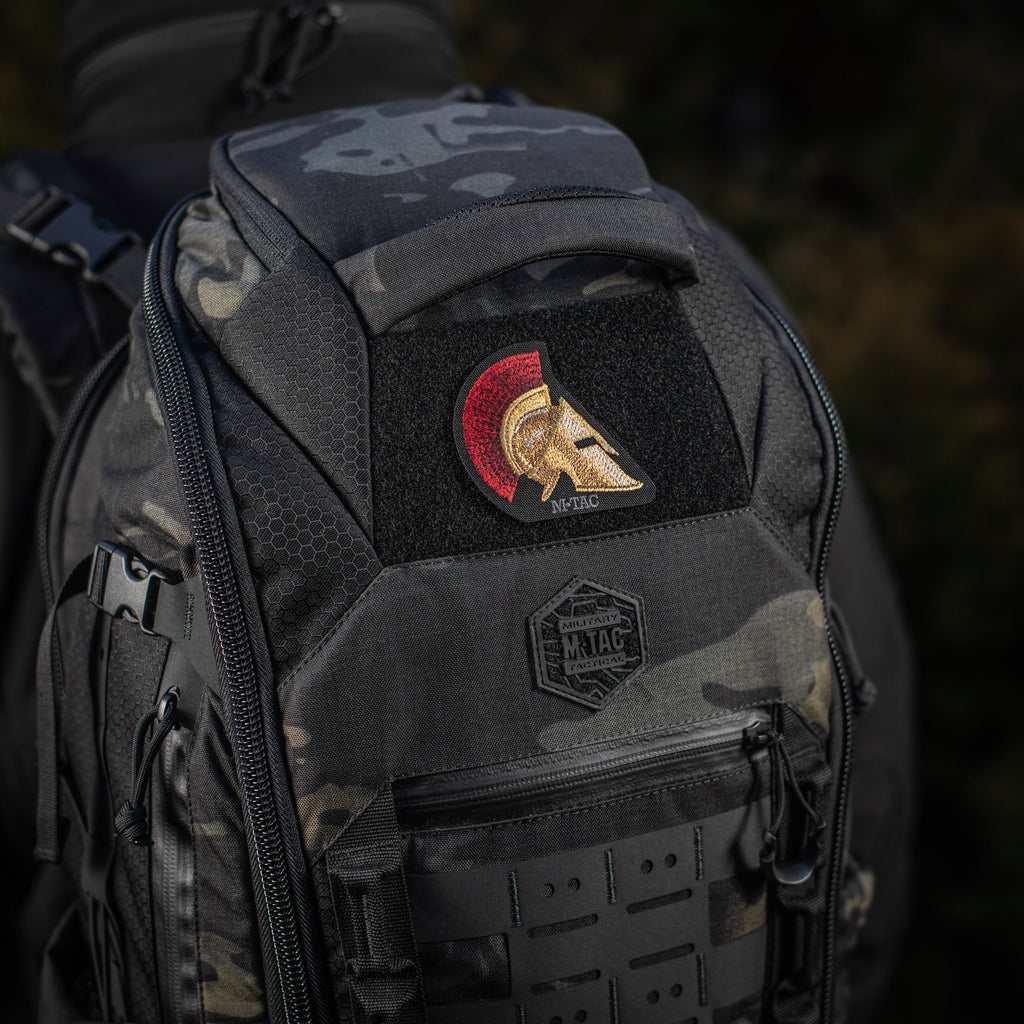 M-Tac нашивка Spartan Helmet (вишивка) Black