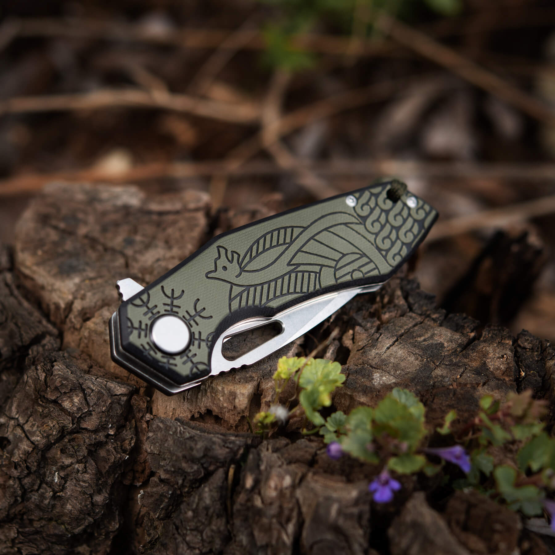M-Tac ніж складний Type 12 Scandinavian Stonewash Black/Olive