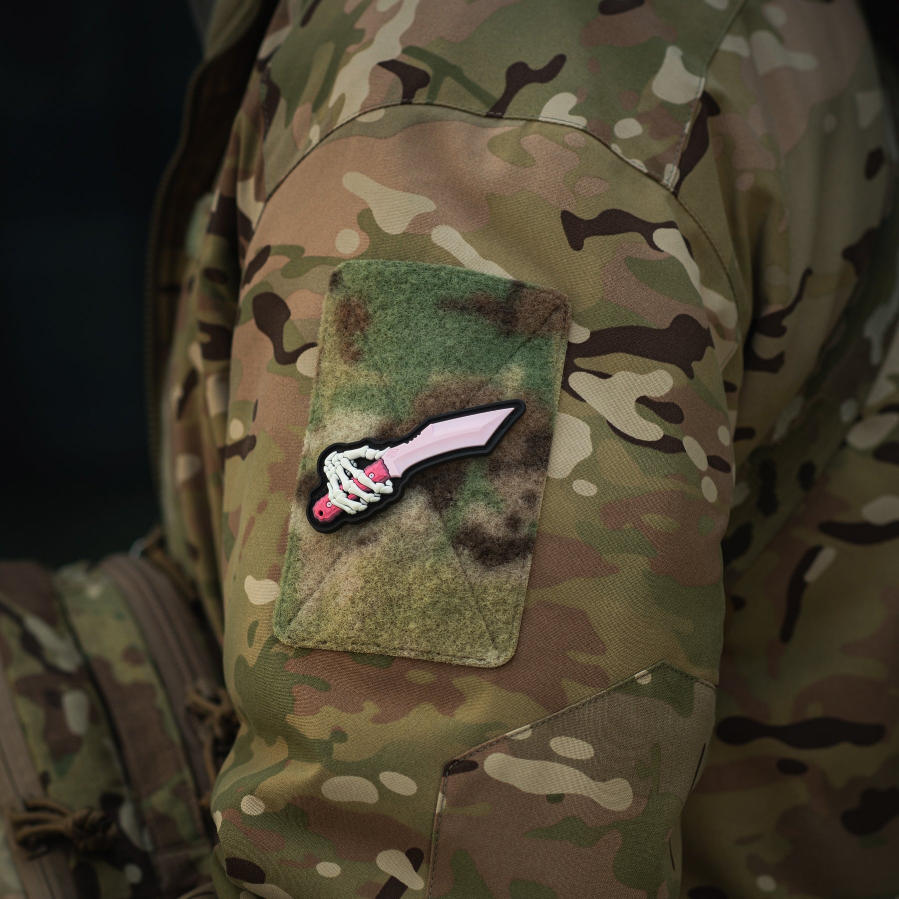 M-Tac нашивка Skeleton Knife PVC Pink