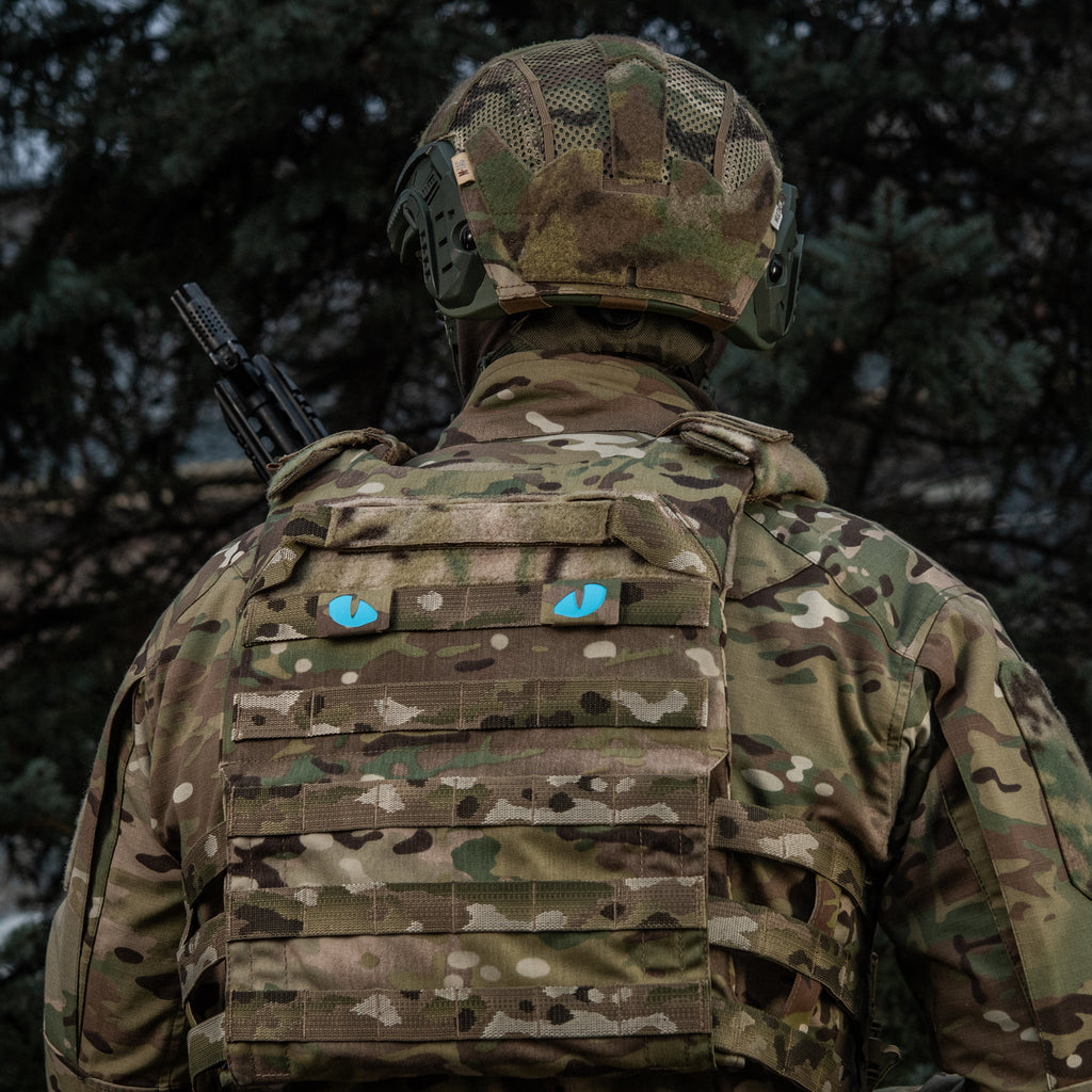 M-Tac нашивка Tiger Eyes Laser Cut (пара) Multicam/Blue/GID