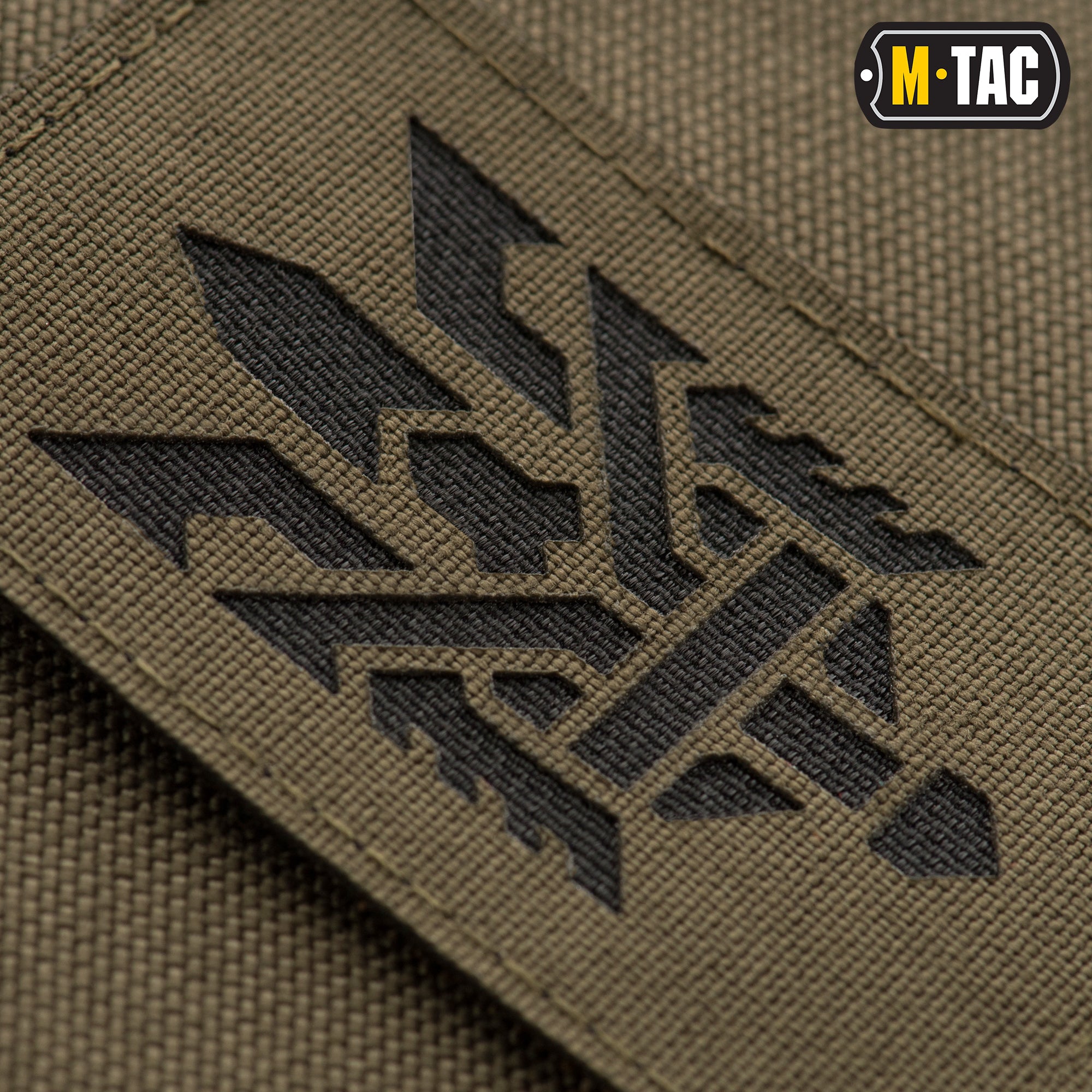 M-Tac нашивка Тризуб (стилізація) Laser Cut вертикальна Ranger Green/Black