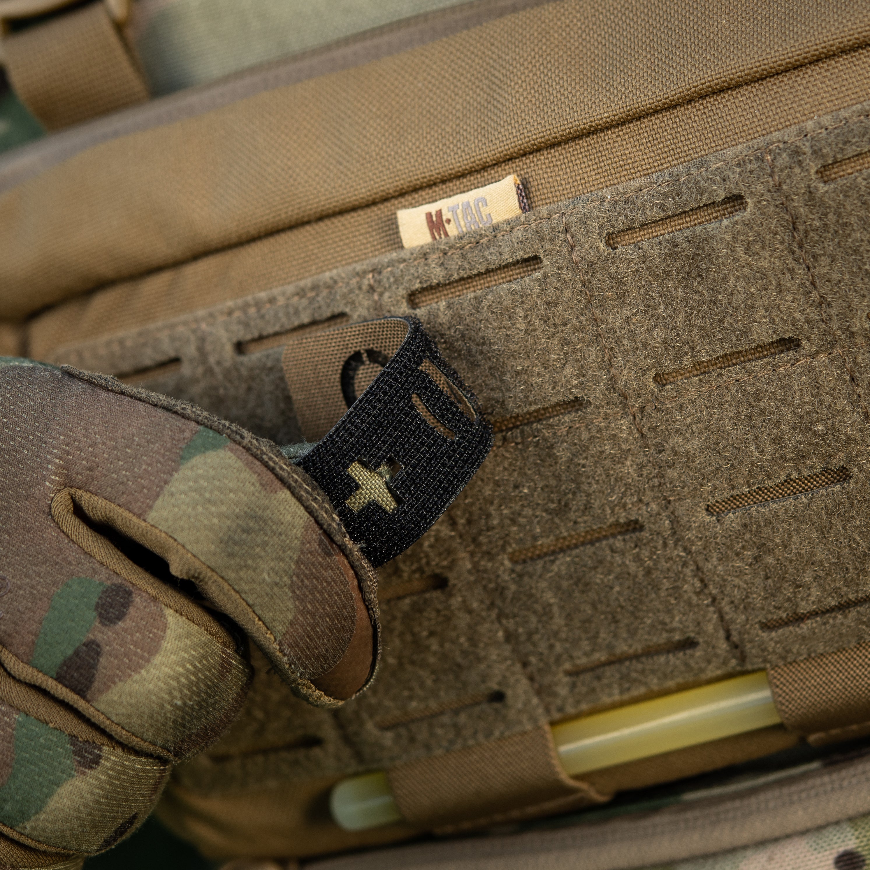 M-Tac нашивка група крові O (I) + наскрізна Laser Cut 25х80 Coyote