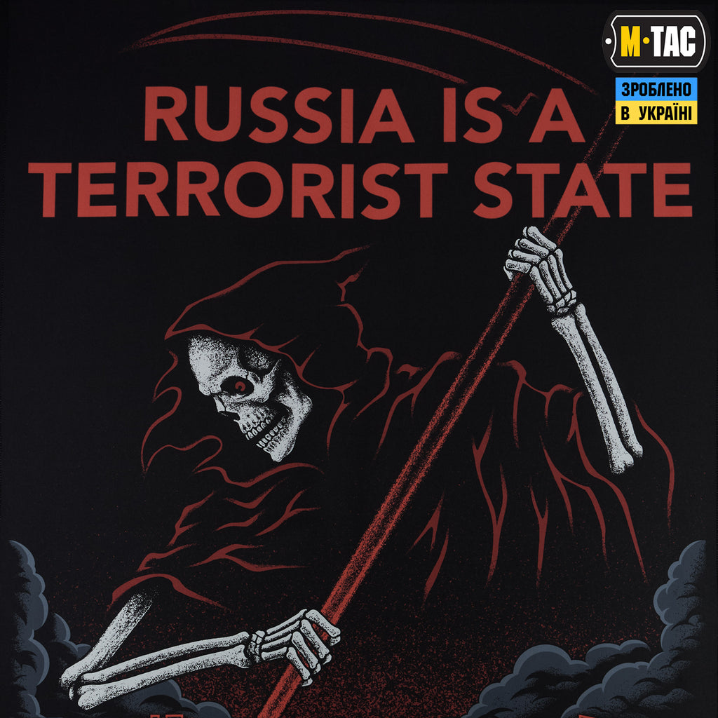 M-Tac банер russia is a terrorist state 900x1300 Black