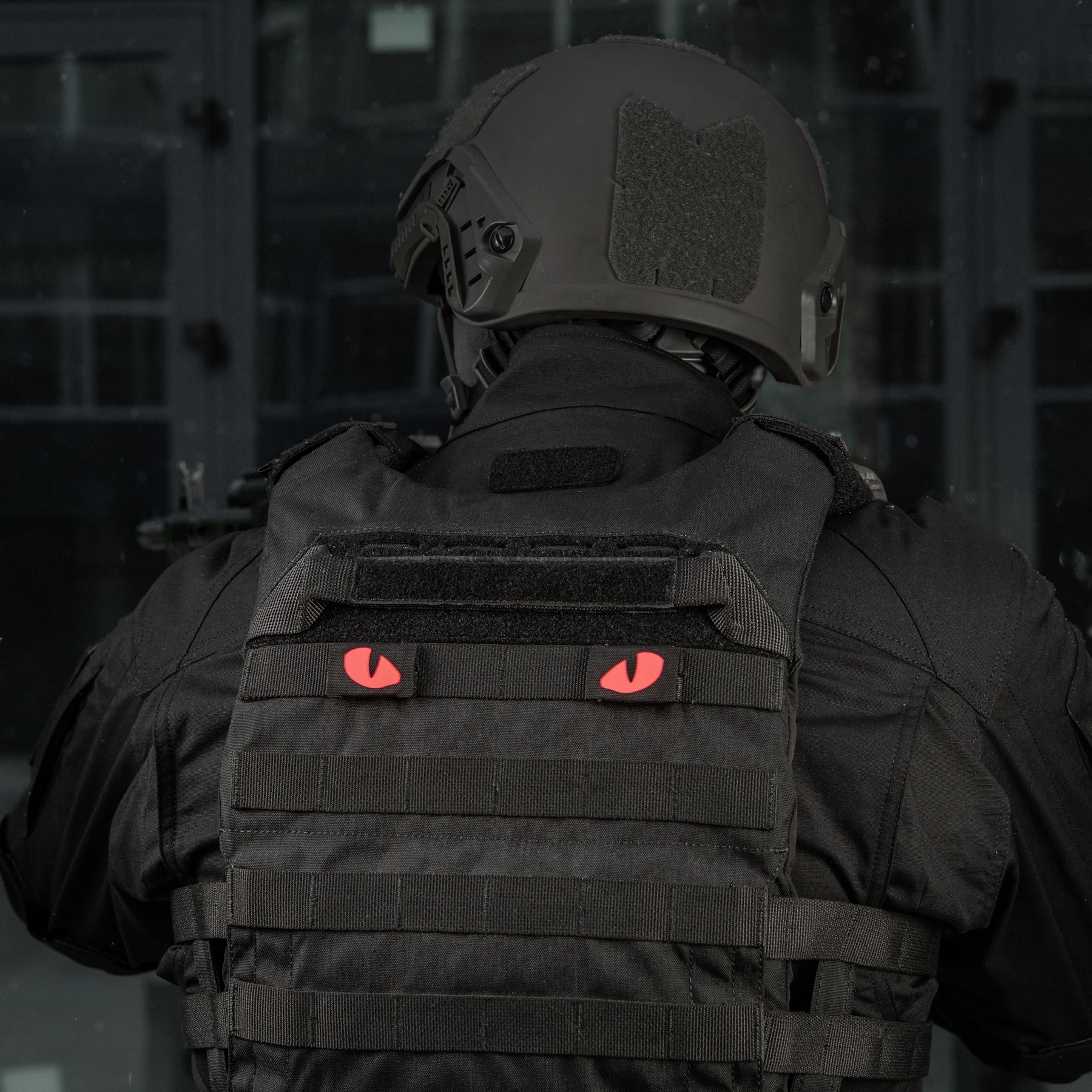 M-Tac нашивка Tiger Eyes Laser Cut (пара) Black/Red/GID