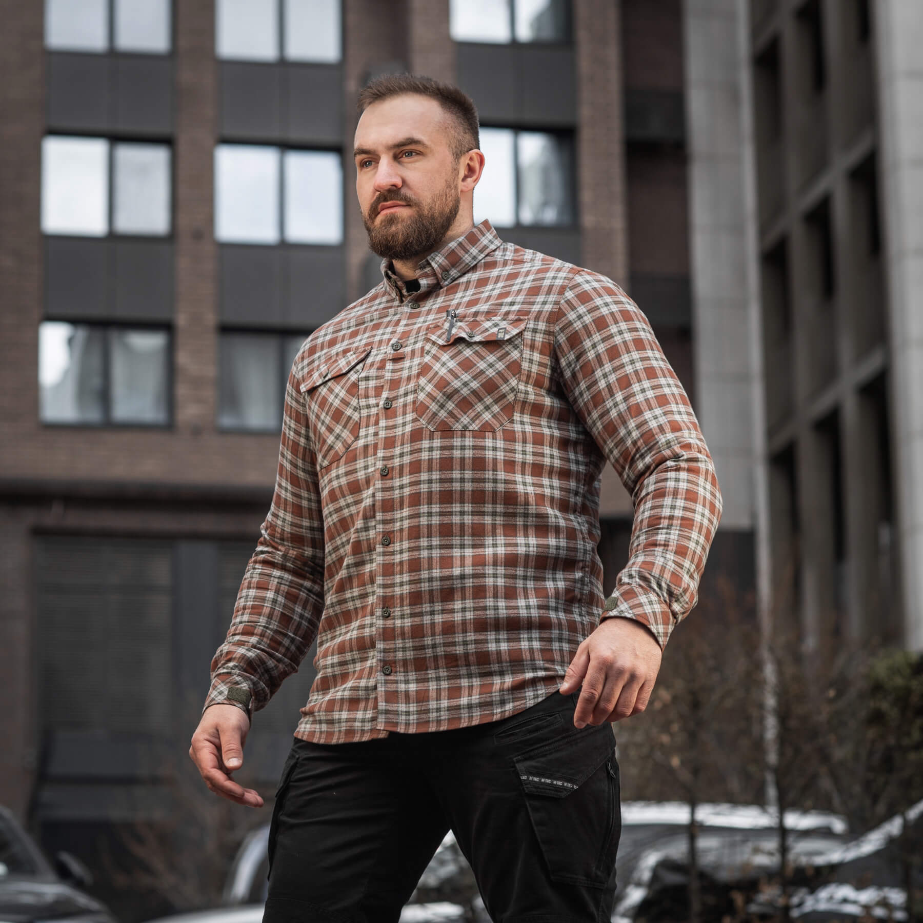 M-Tac сорочка Lumberjack Cotton Shirt Brown/Grey