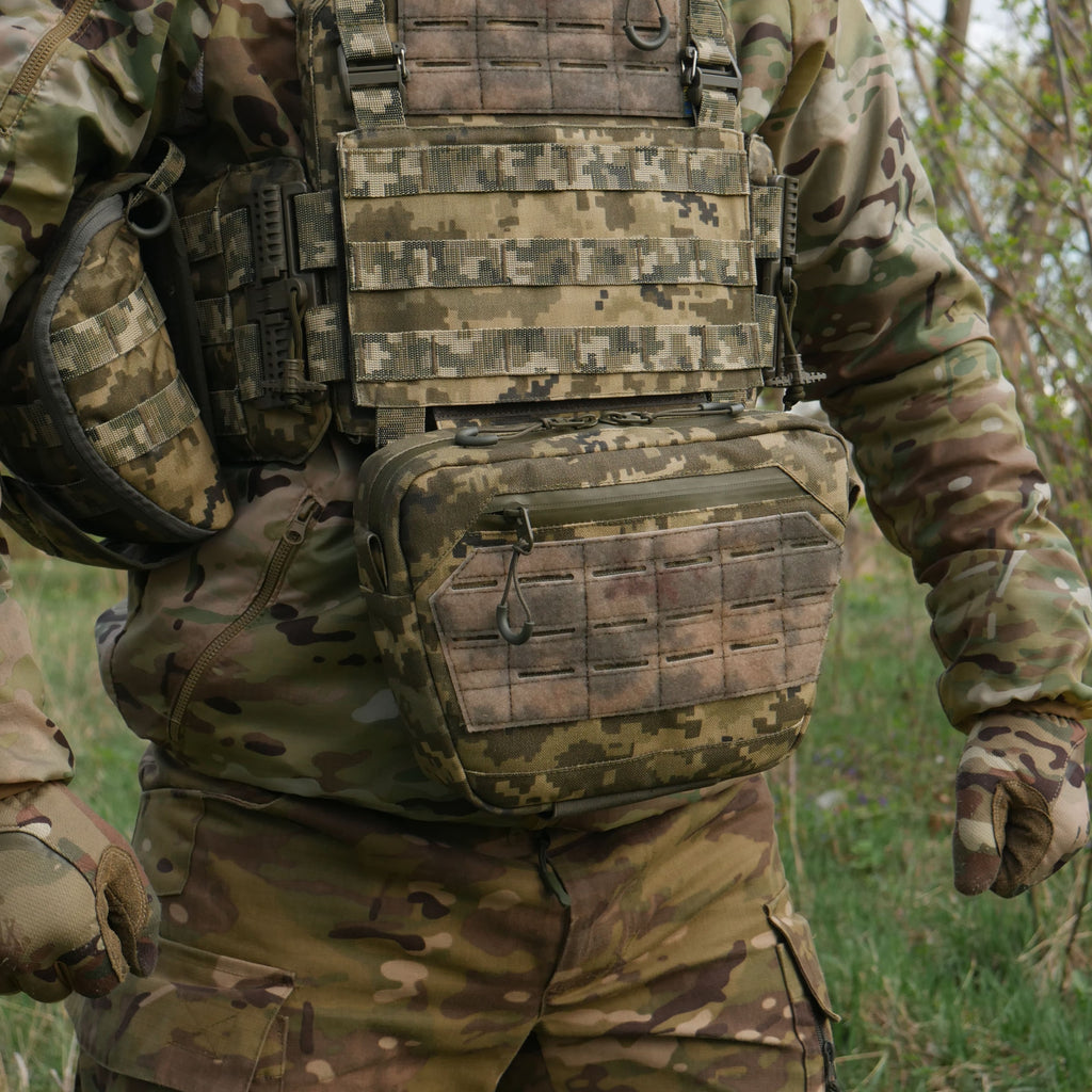 Сумка-напашник XL з балістичним пакетом 1 клас захисту Kiborg GU Сordura Pixel