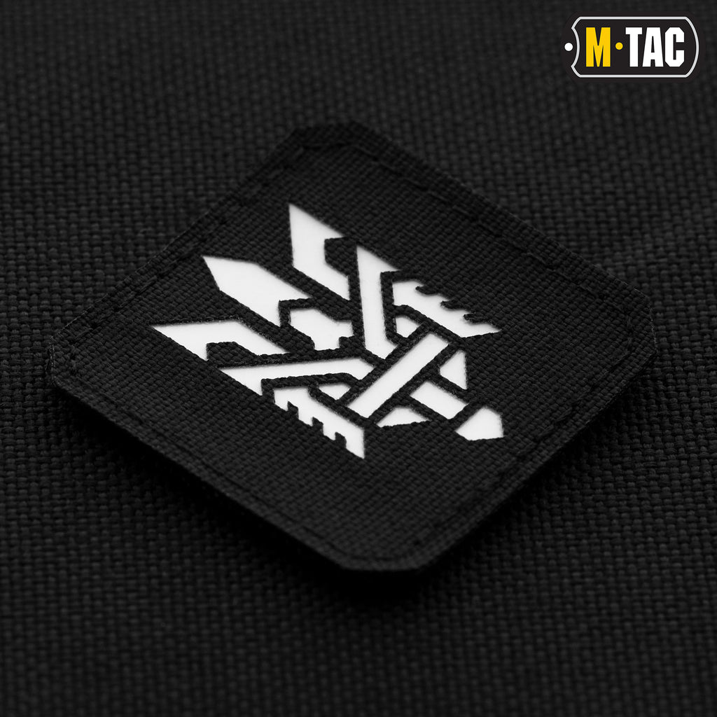 M-Tac нашивка Тризуб (стилізація) Laser Cut мала Black/світлонакопичувач