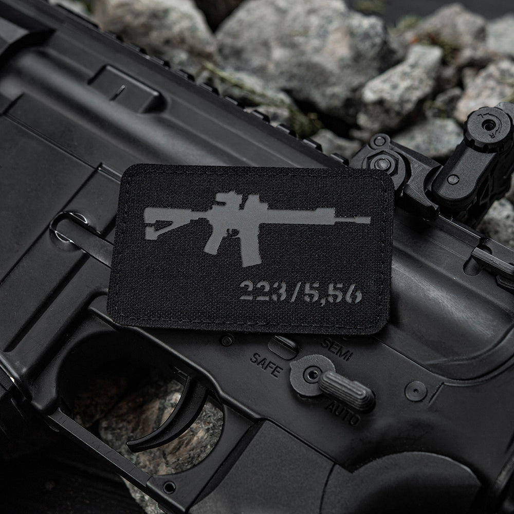 M-Tac нашивка AR-15 223/5,56 Laser Cut Black/Grey