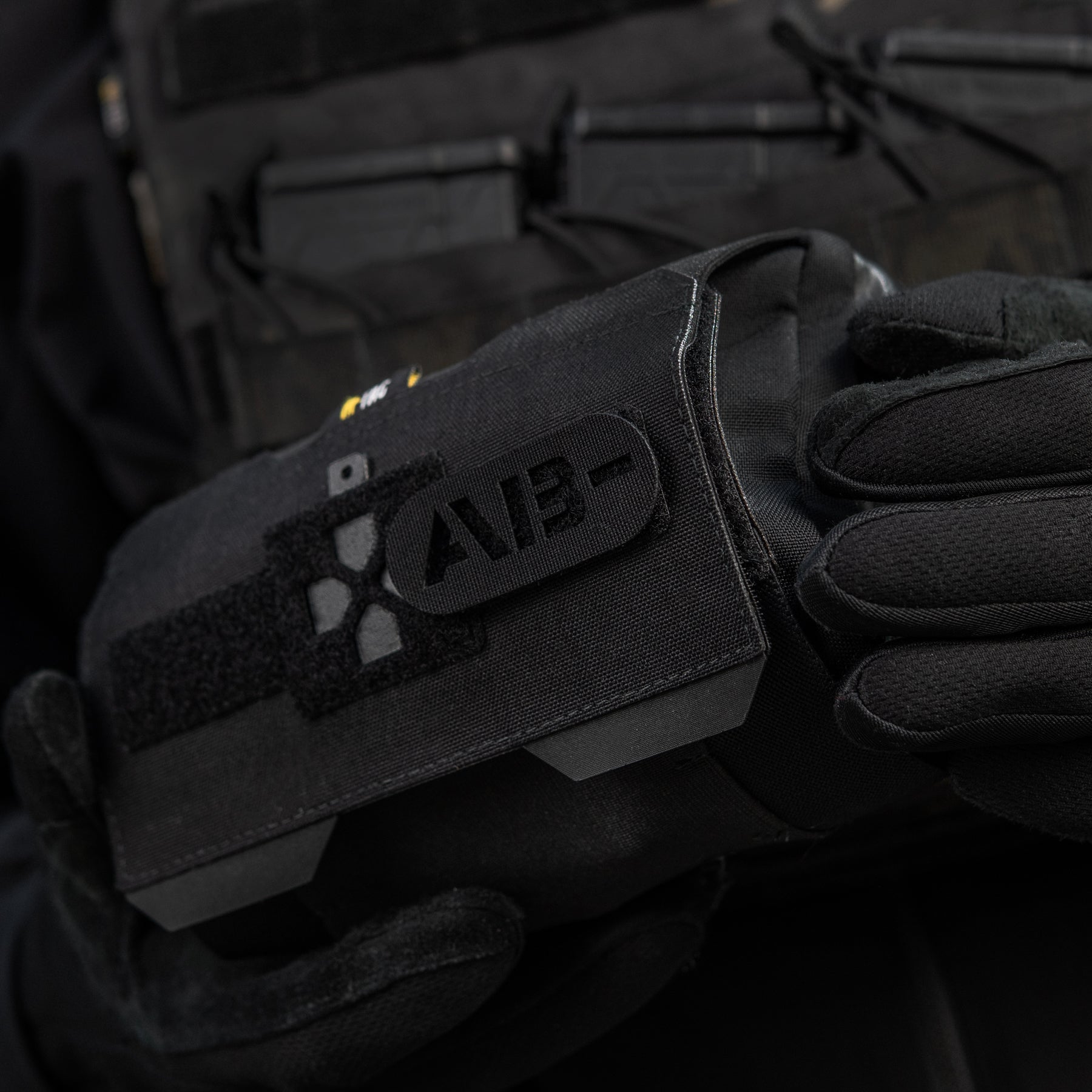 M-Tac нашивка група крові AB- наскрізна Laser Cut Black