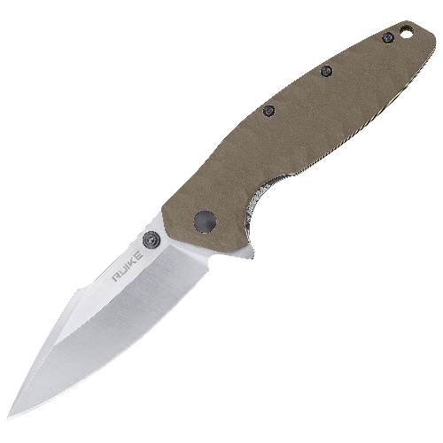 Ніж складаний туристичний Ruike P843-W, (9 см) 12C27 / G10 коричневий