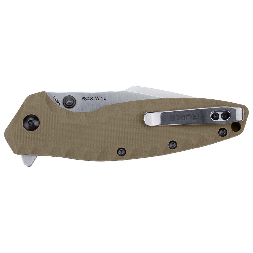 Ніж складаний туристичний Ruike P843-W, (9 см) 12C27 / G10 коричневий