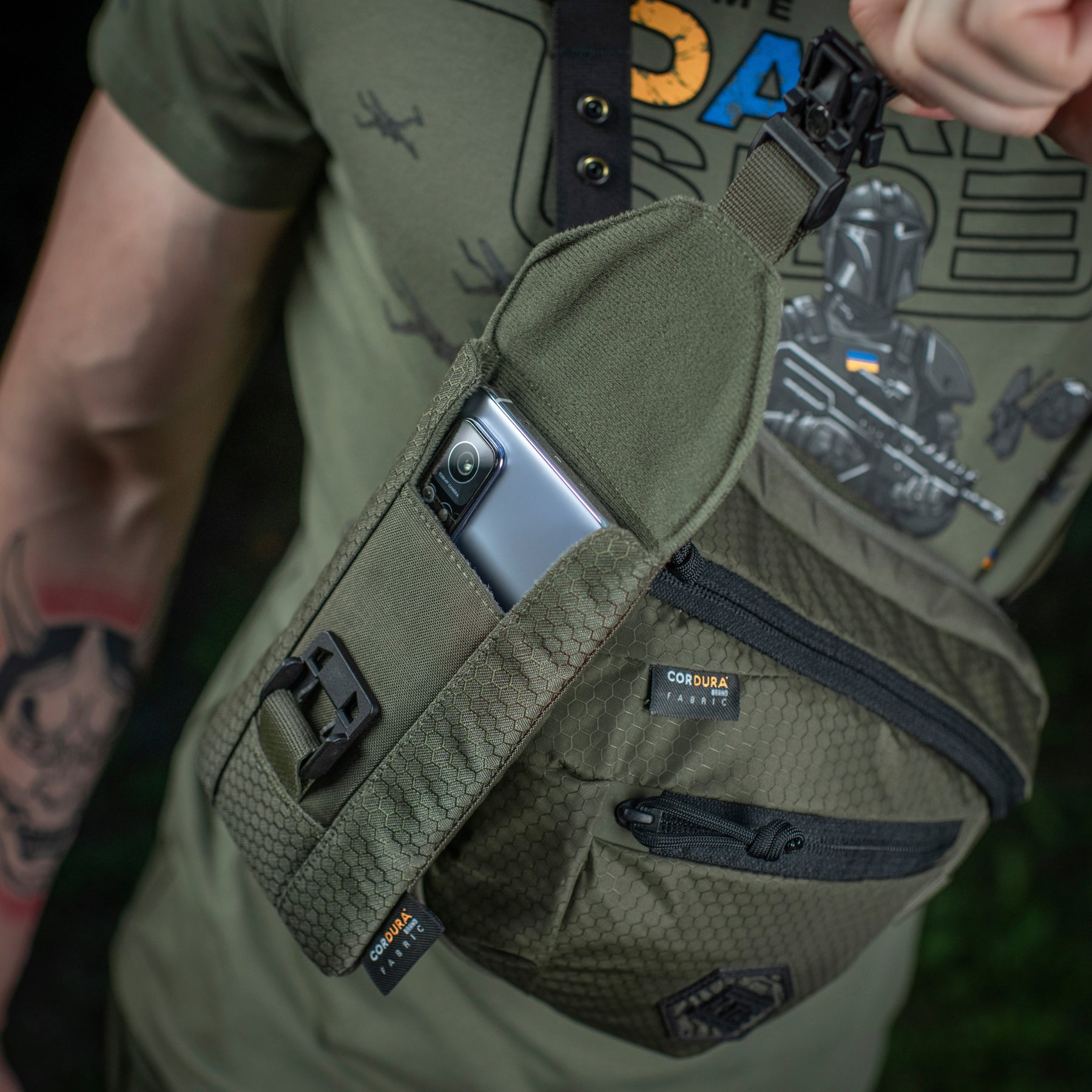 M-Tac підсумок для смартфона Elite Large Hex Ranger Green