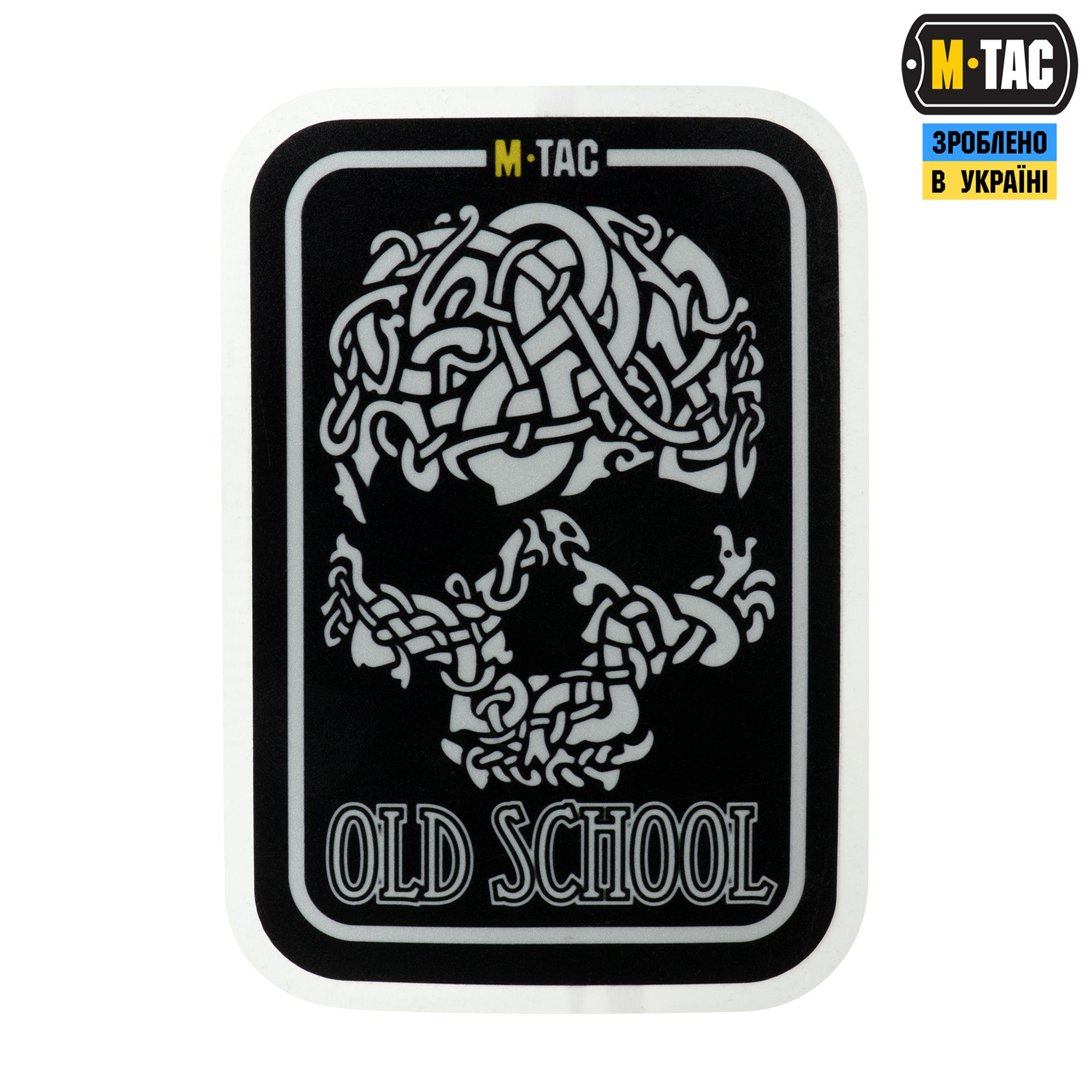 M-Tac наклейка Old School Large світловідбиваюча Black