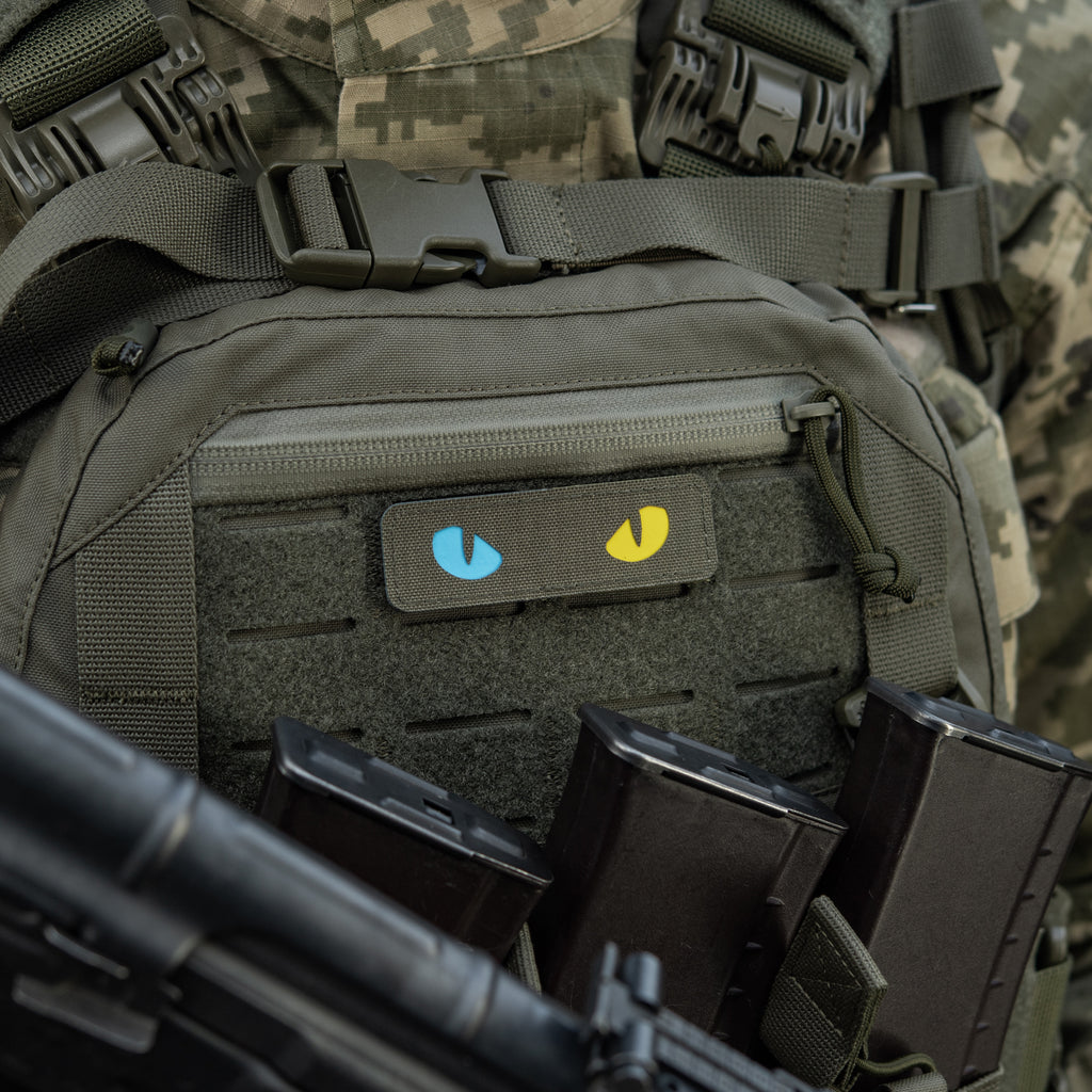 M-Tac нашивка Cat Eyes Laser Cut Ranger Green/Yellow/Blue/GID