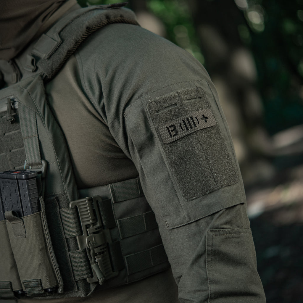 M-Tac нашивка група крові B (III) + наскрізна Laser Cut 25х80 Ranger Green