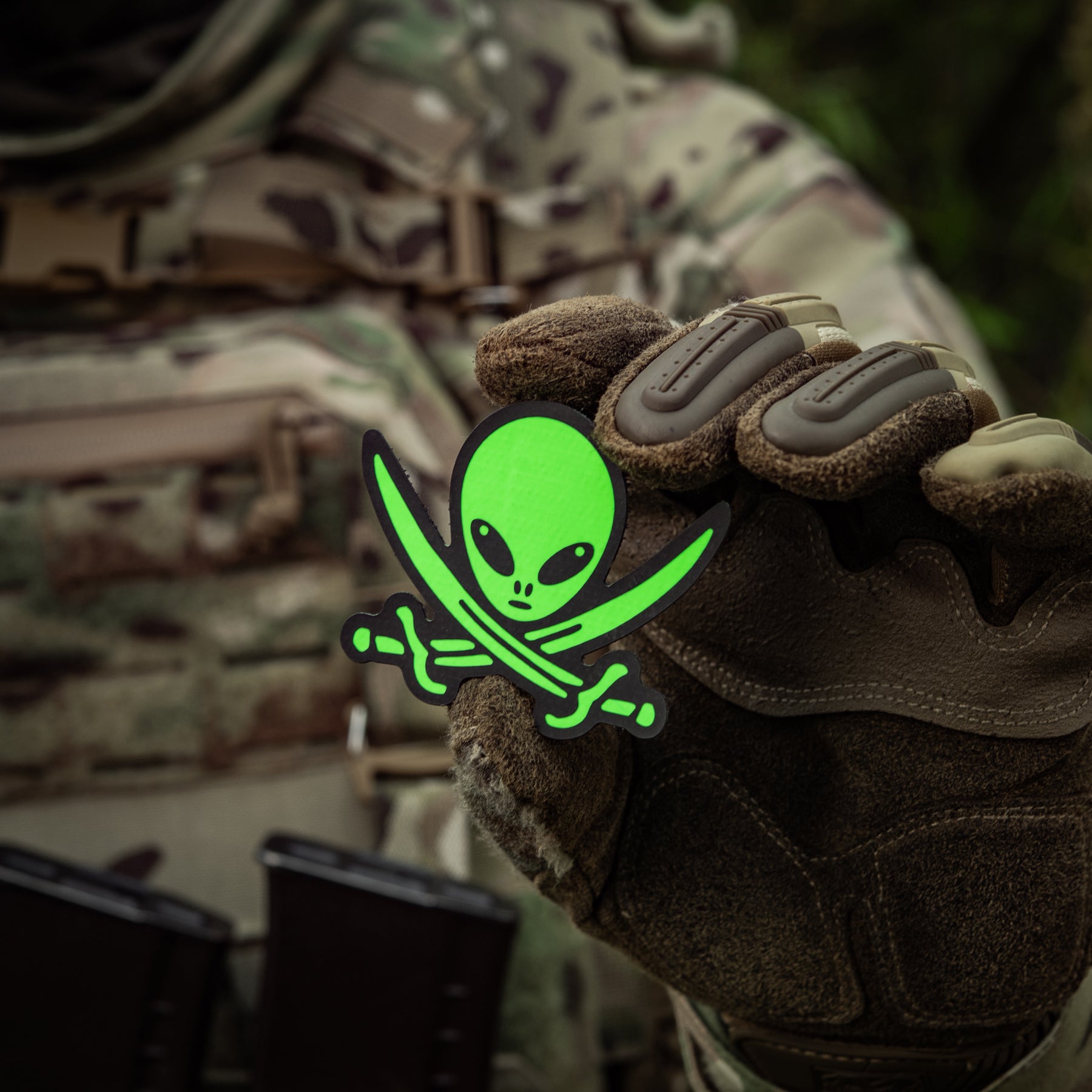 M-Tac нашивка НЛО оператор GID Black/Green