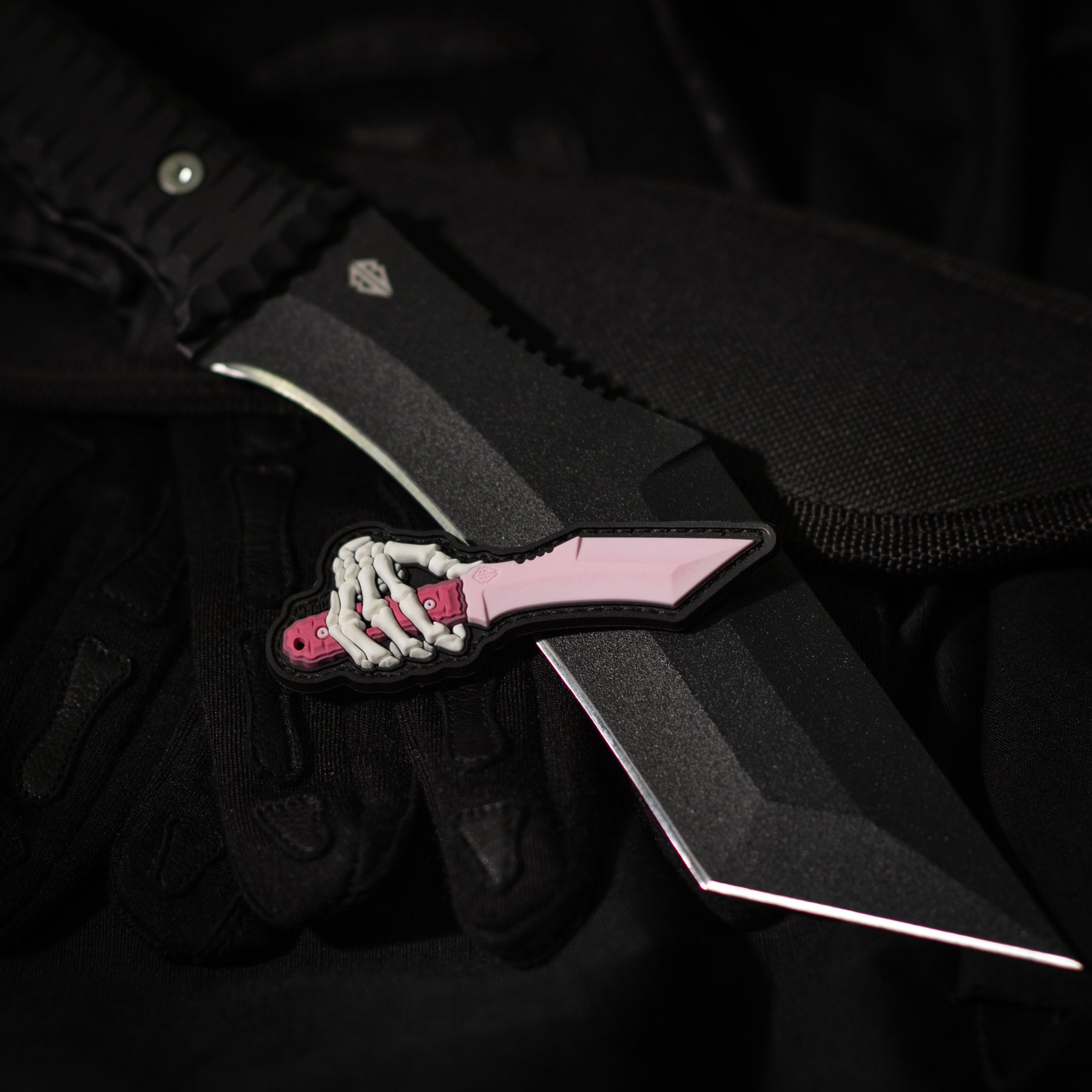 M-Tac нашивка Skeleton Knife PVC Pink