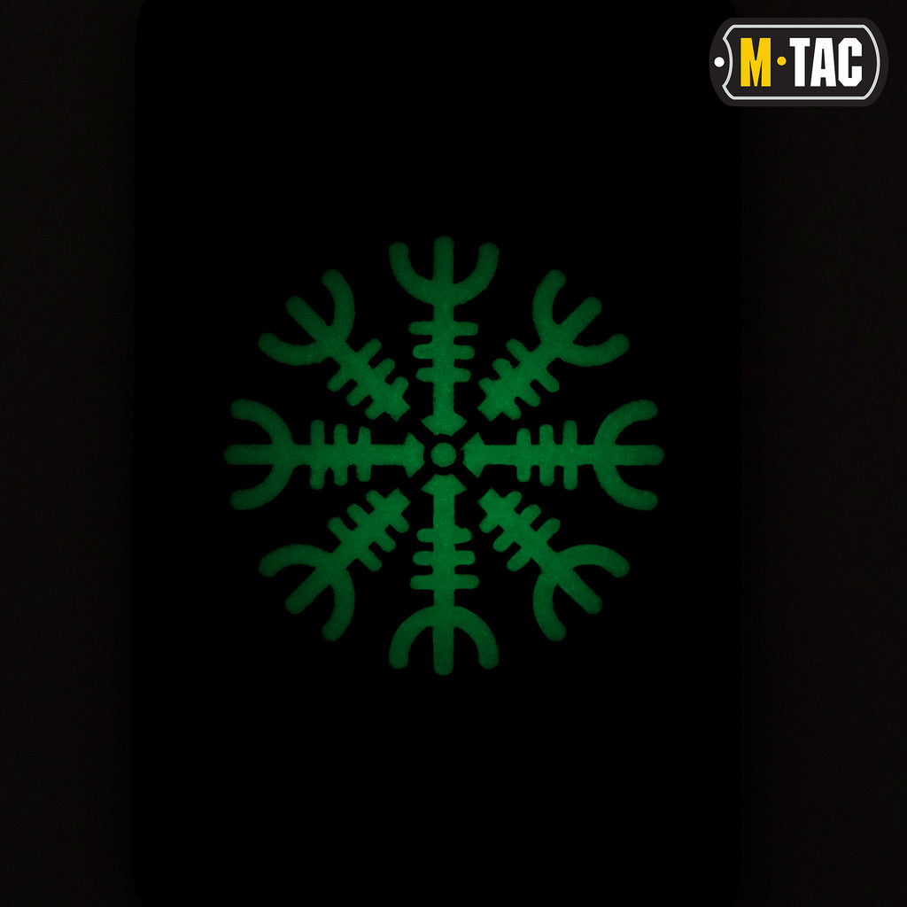 M-Tac нашивка шолом Жаху горизонтальна Laser Cut Black/світлонакопичувач