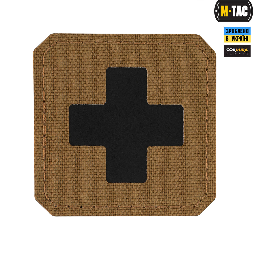 M-Tac нашивка Medic Cross Laser Cut Coyote/Black