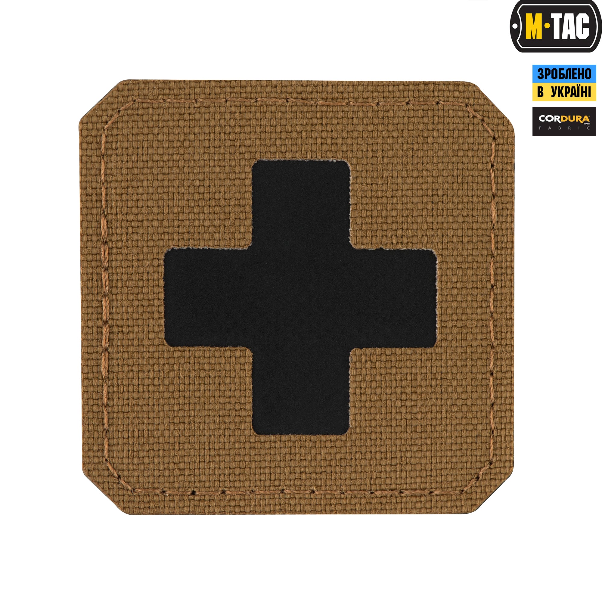 M-Tac нашивка Medic Cross Laser Cut Coyote/Black
