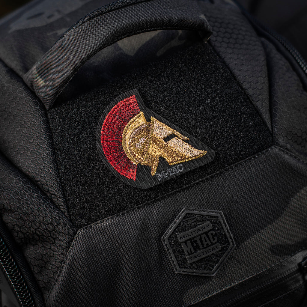 M-Tac нашивка Spartan Helmet (вишивка) Black