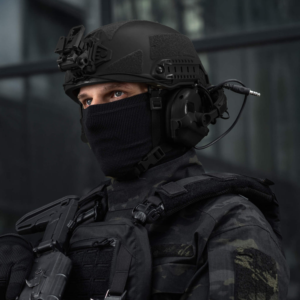 M-Tac шарф-труба анатомічний мікрофліс ріп-стоп Black ()
