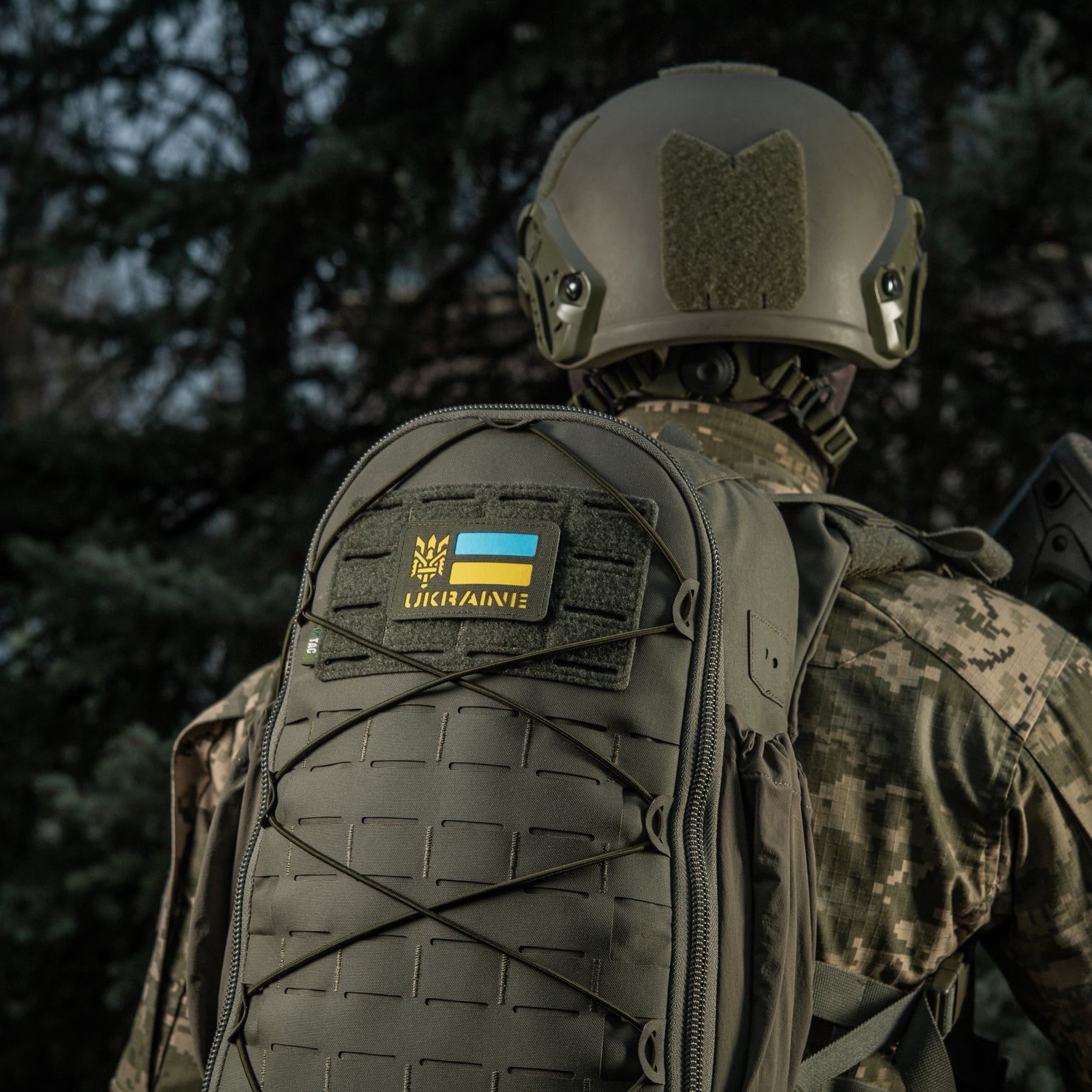 M-Tac нашивка Ukraine (с Тризубом) Laser Cut Ranger Green/Yellow/Blue/GID