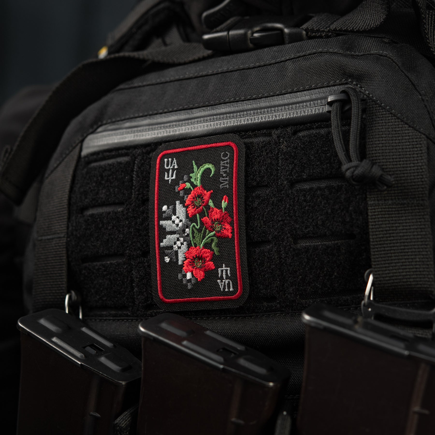 M-Tac нашивка Орнамент Мак (вишивка) Black/Red