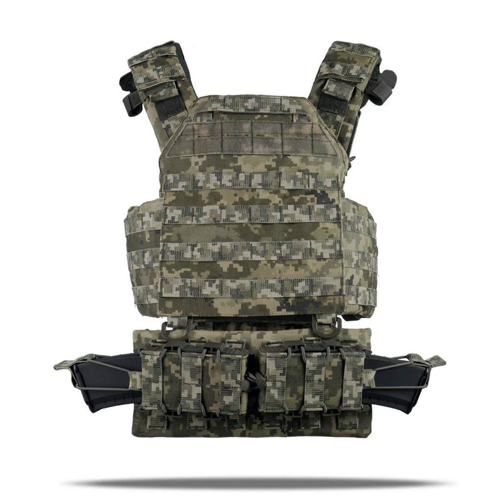 Комплект Плитоноска Kiborg GU Gen.2 з двома підсумками та захистом 1 класу Піксель