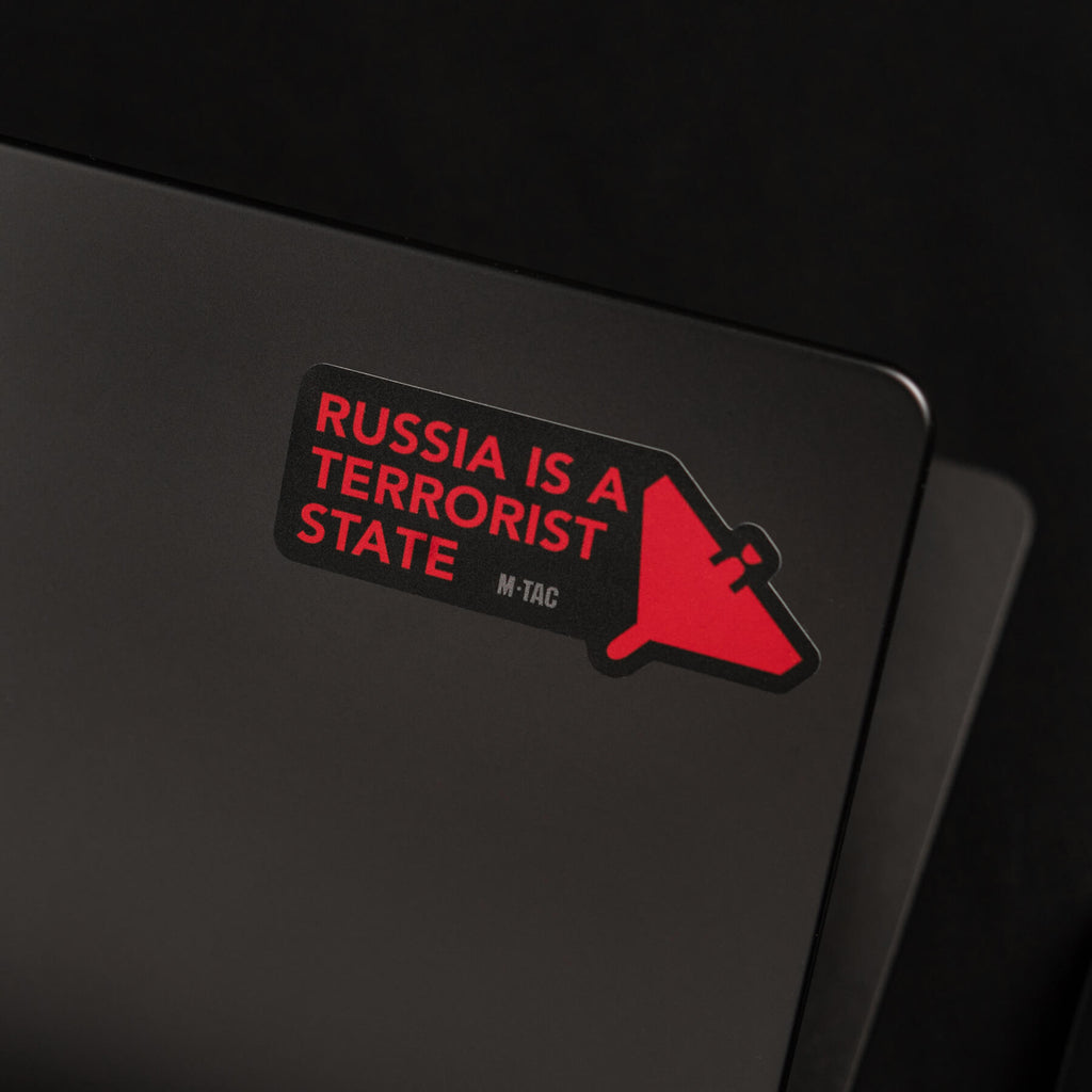 M-Tac наклейка russia is a terrorist state Small Black