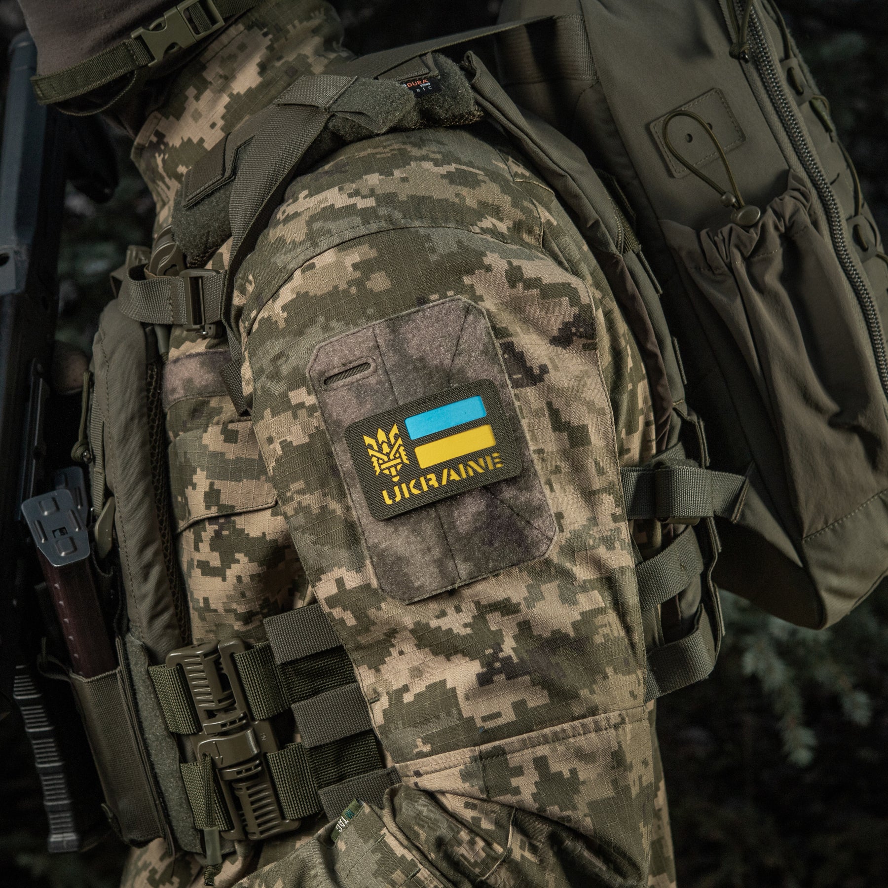 M-Tac нашивка Ukraine (с Тризубом) Laser Cut Ranger Green/Yellow/Blue/GID