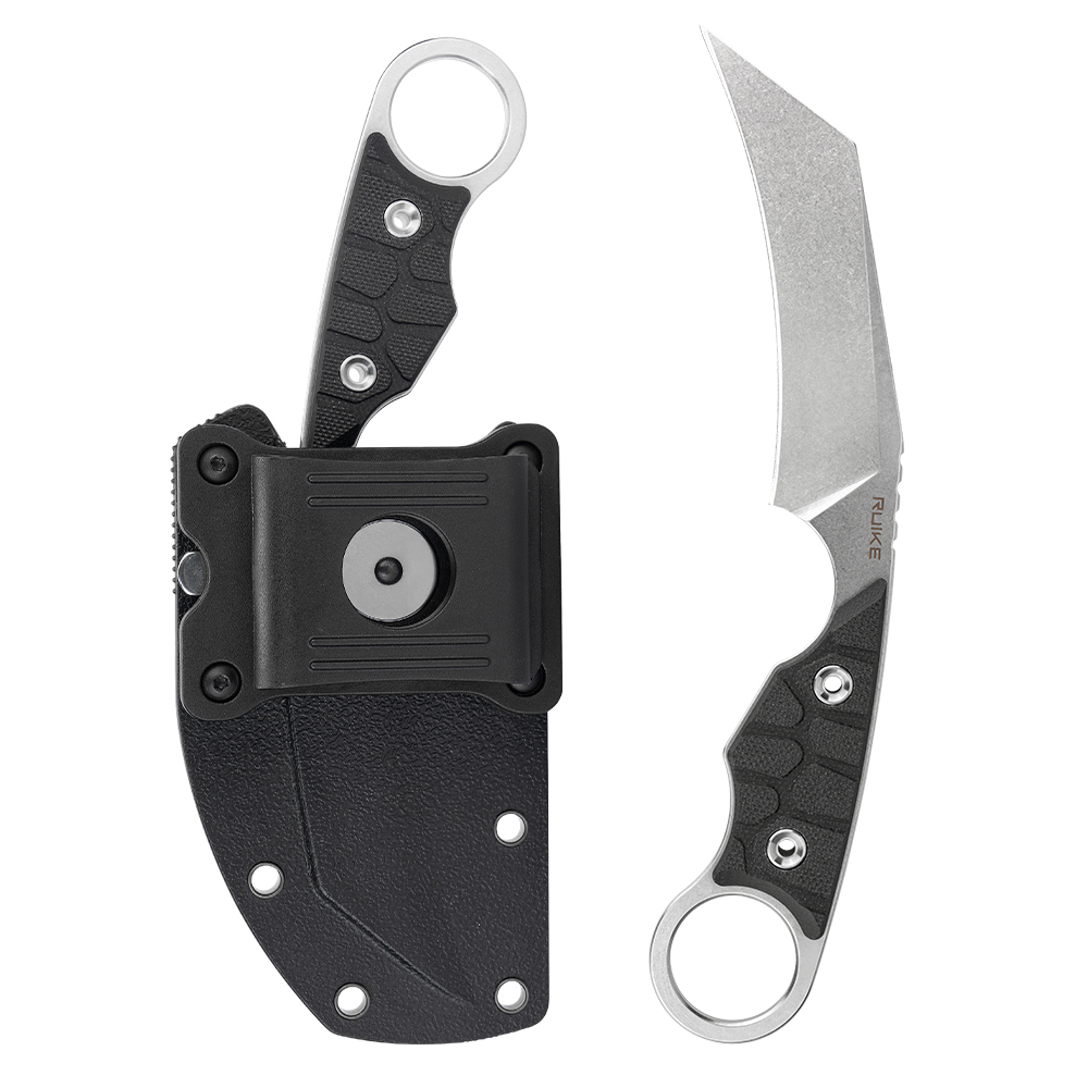 Ніж фіксований туристичний Ruike FS68, (8.6 см) 14C28N / G10 чорний