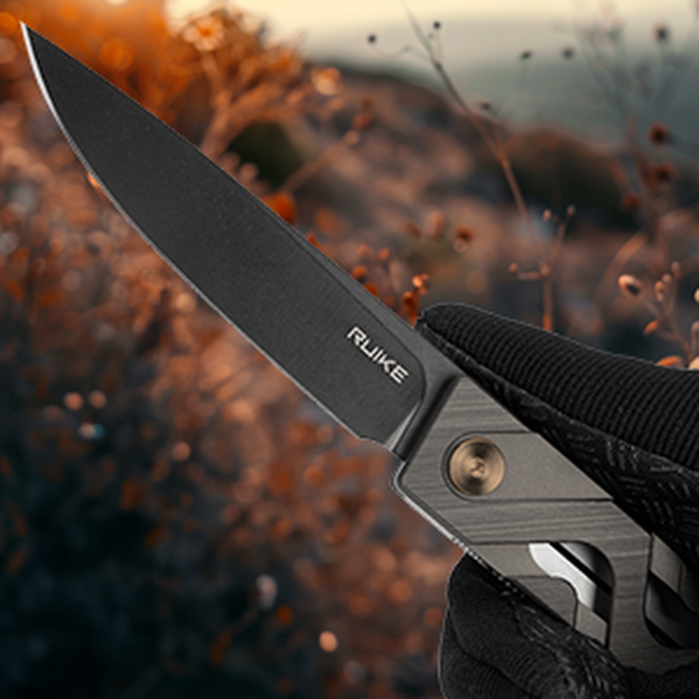 Ніж складаний туристичний Ruike P878-AK, (8.7 см) 14C28N / 6063Aluminum сірий