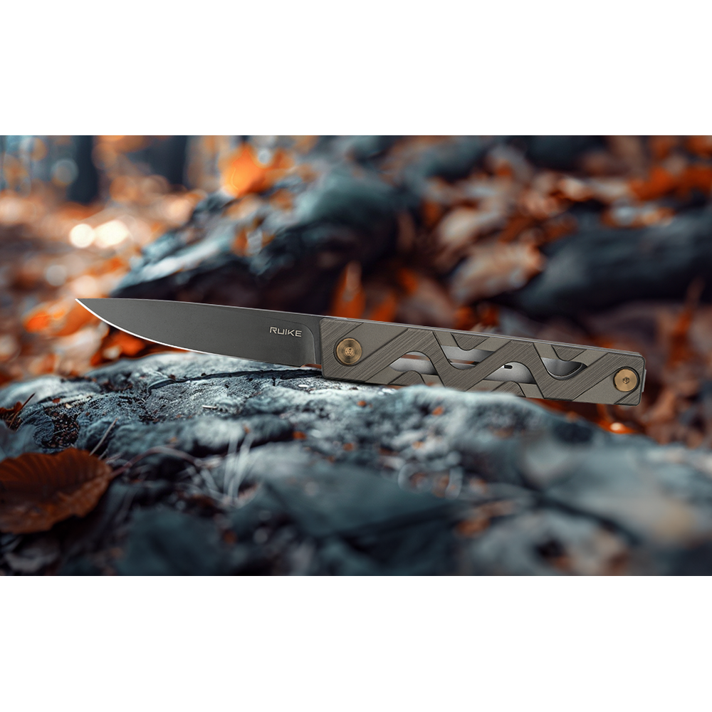 Ніж складаний туристичний Ruike P878-AK, (8.7 см) 14C28N / 6063Aluminum сірий